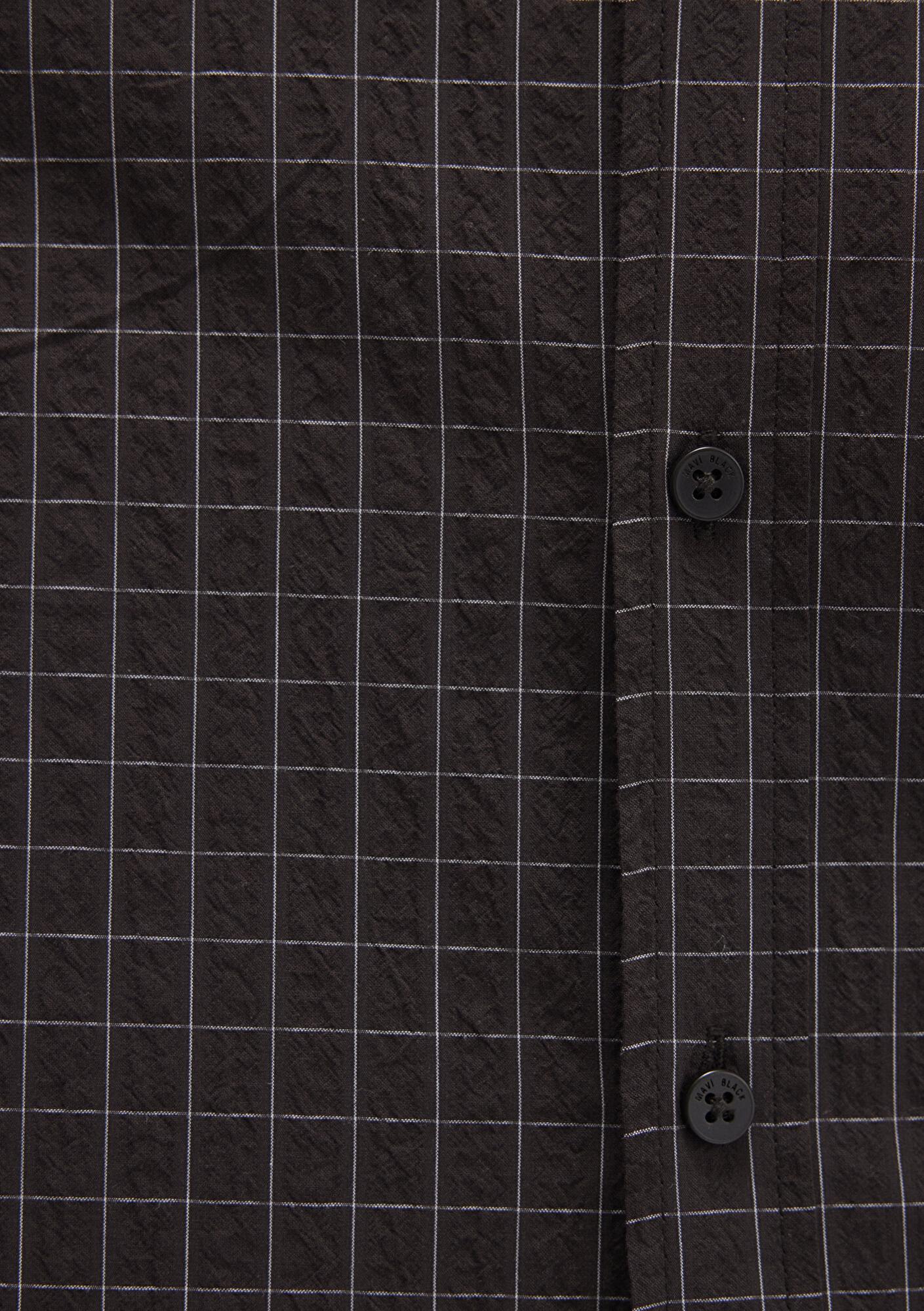 Mavi Kareli Kahverengi Gömlek Regular Fit / Normal Kesim 0211675-91012