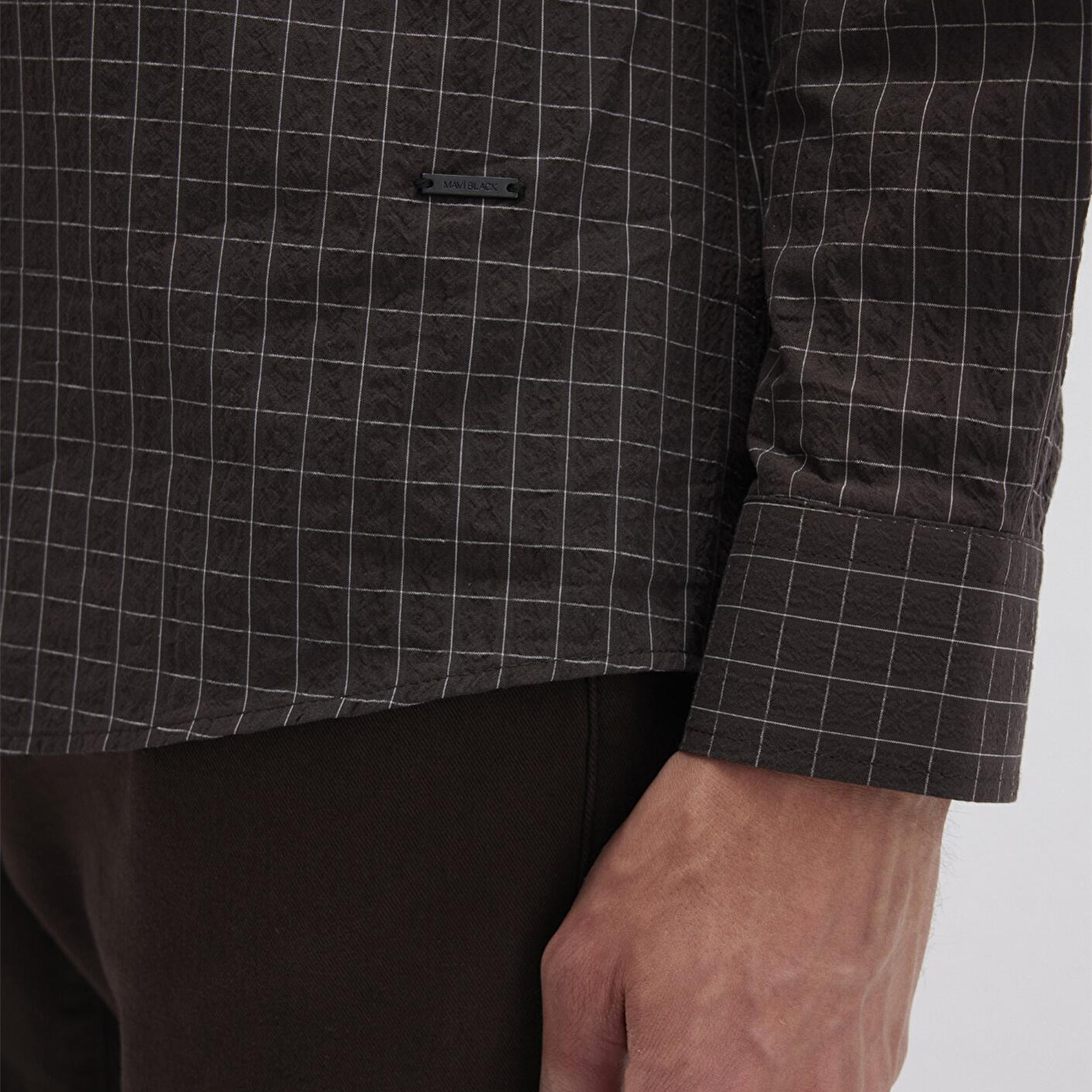 Mavi Kareli Kahverengi Gömlek Regular Fit / Normal Kesim 0211675-91012