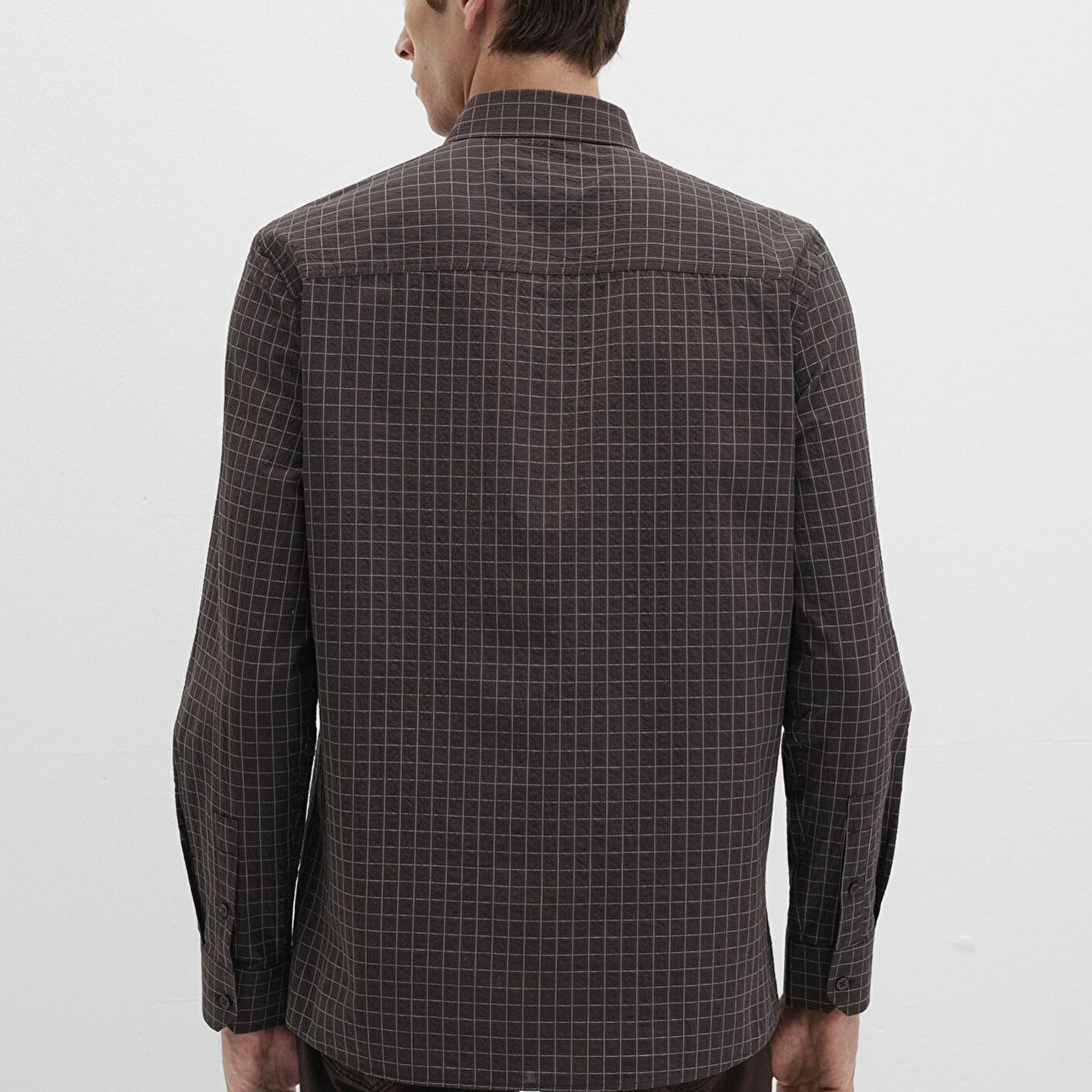 Mavi Kareli Kahverengi Gömlek Regular Fit / Normal Kesim 0211675-91012