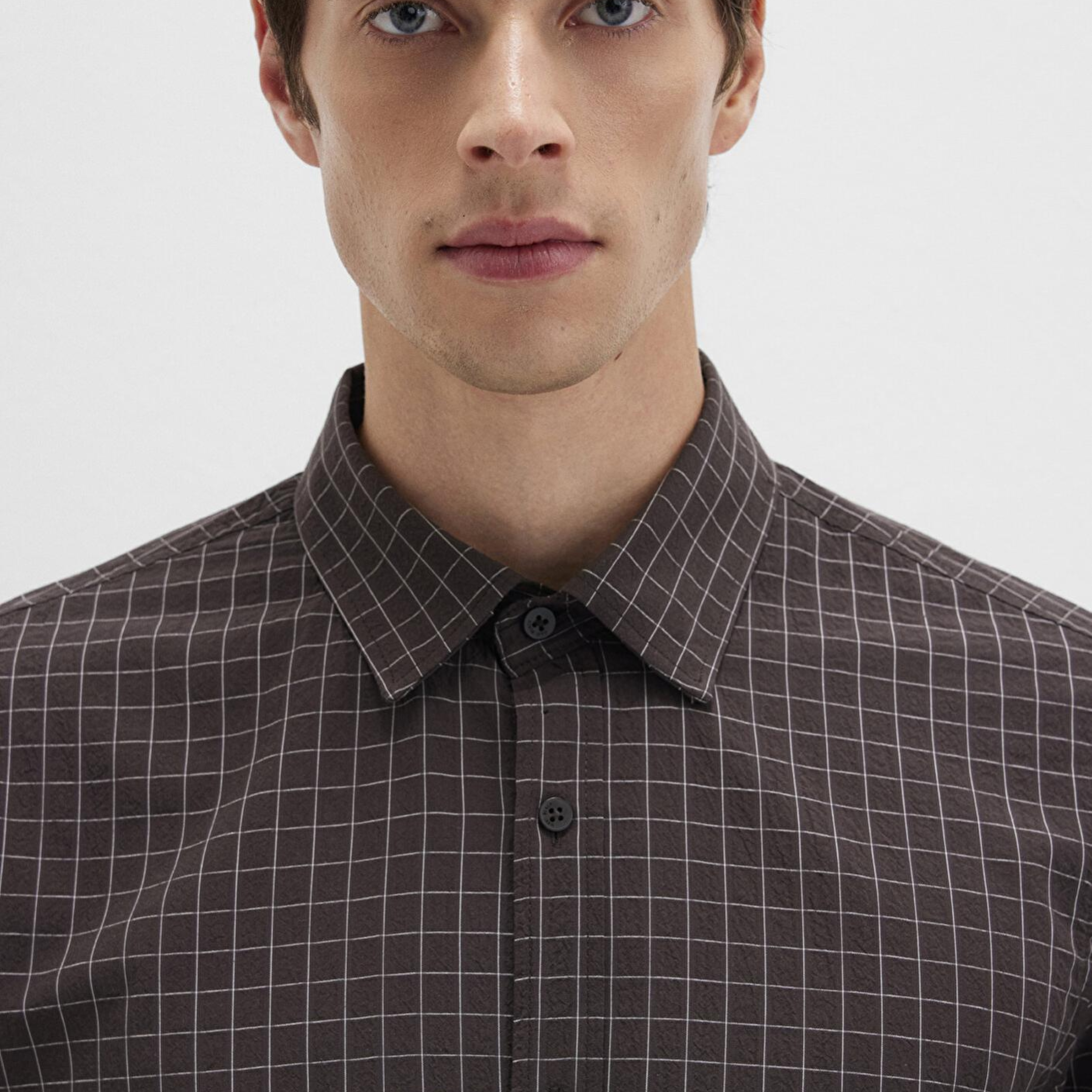 Mavi Kareli Kahverengi Gömlek Regular Fit / Normal Kesim 0211675-91012