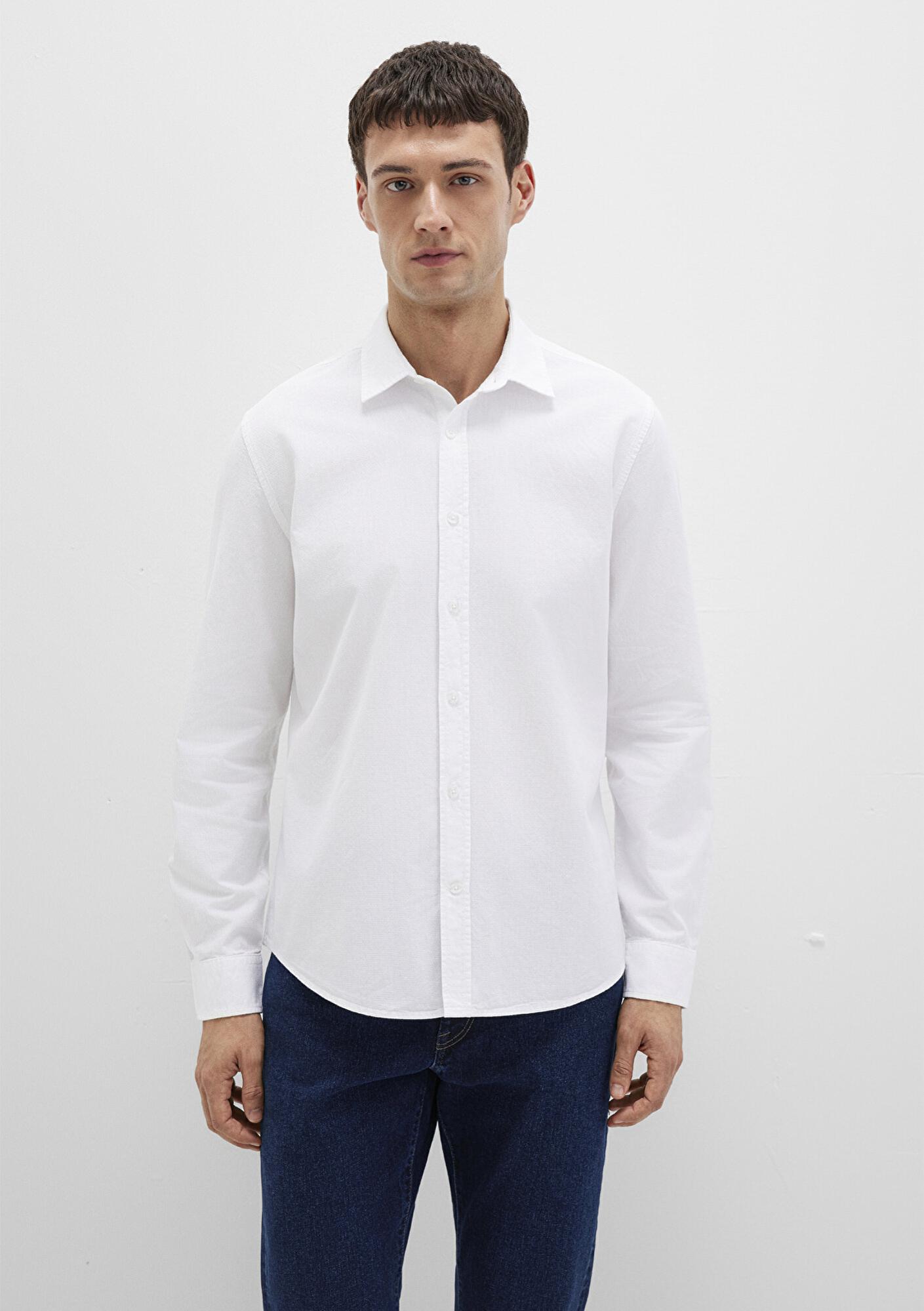 Mavi Beyaz Gömlek Slim Fit / Dar Kesim 0211673-85310