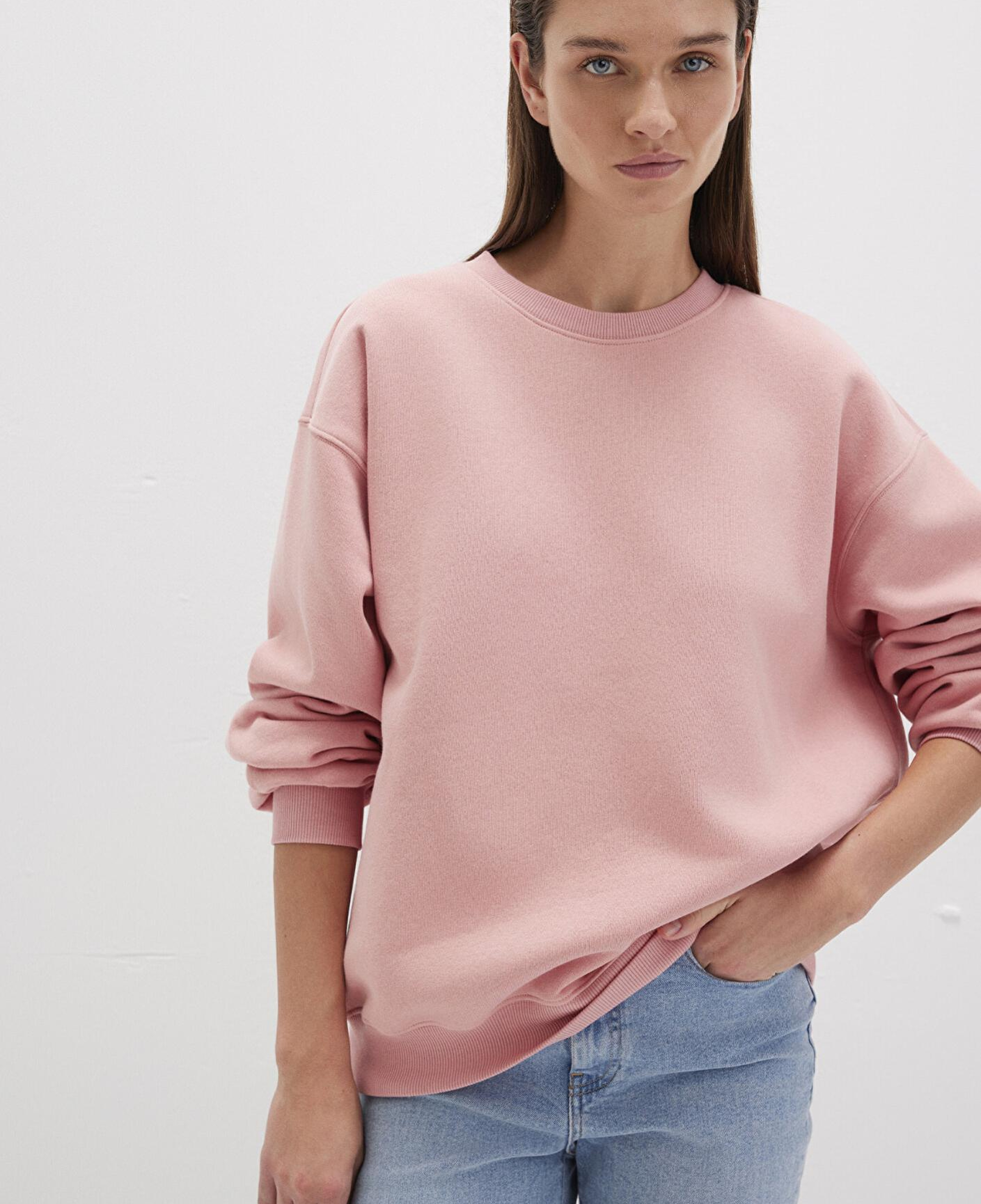 Mavi Bisiklet Yaka Pembe Basic Sweatshirt 1610198-91003