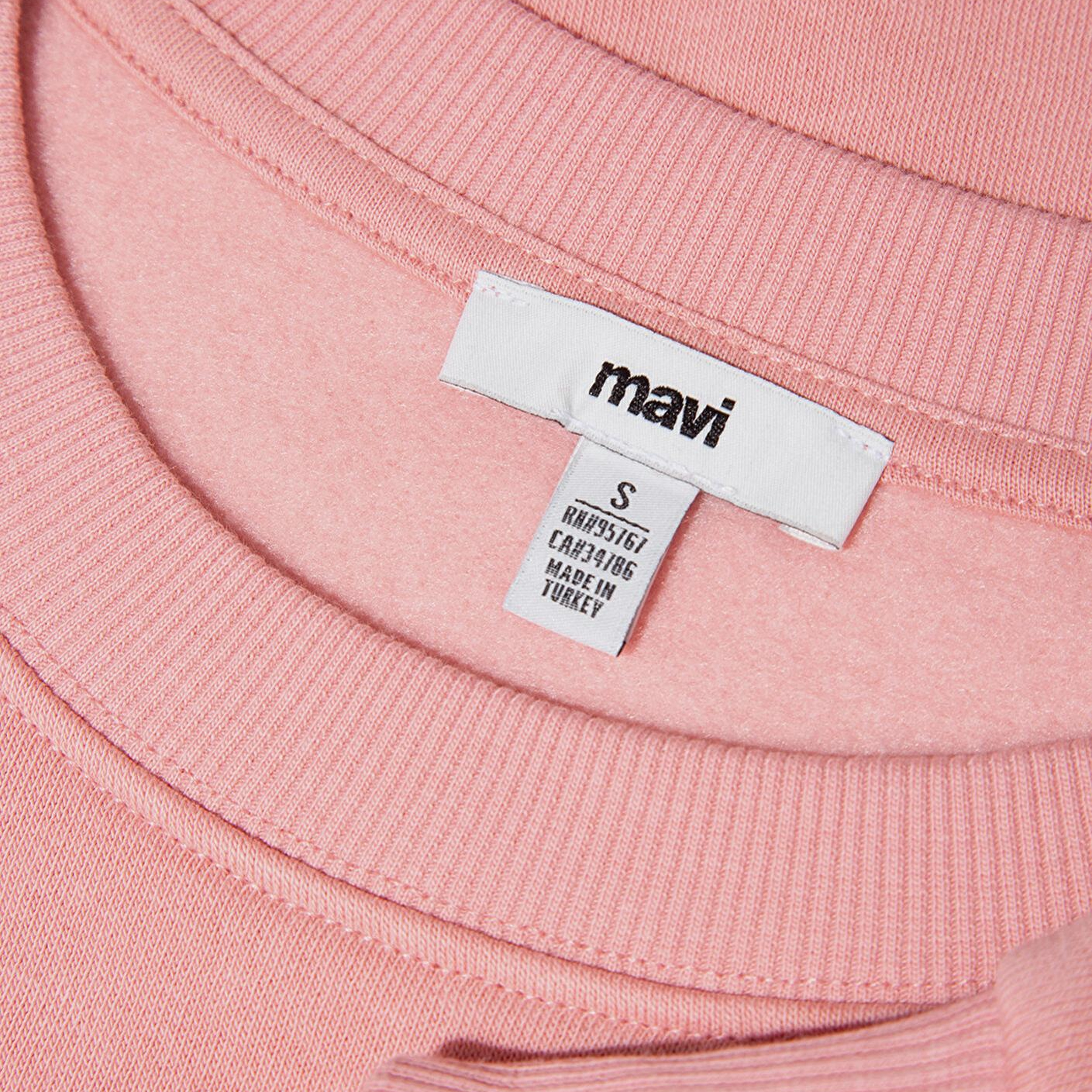 Mavi Bisiklet Yaka Pembe Basic Sweatshirt 1610198-91003