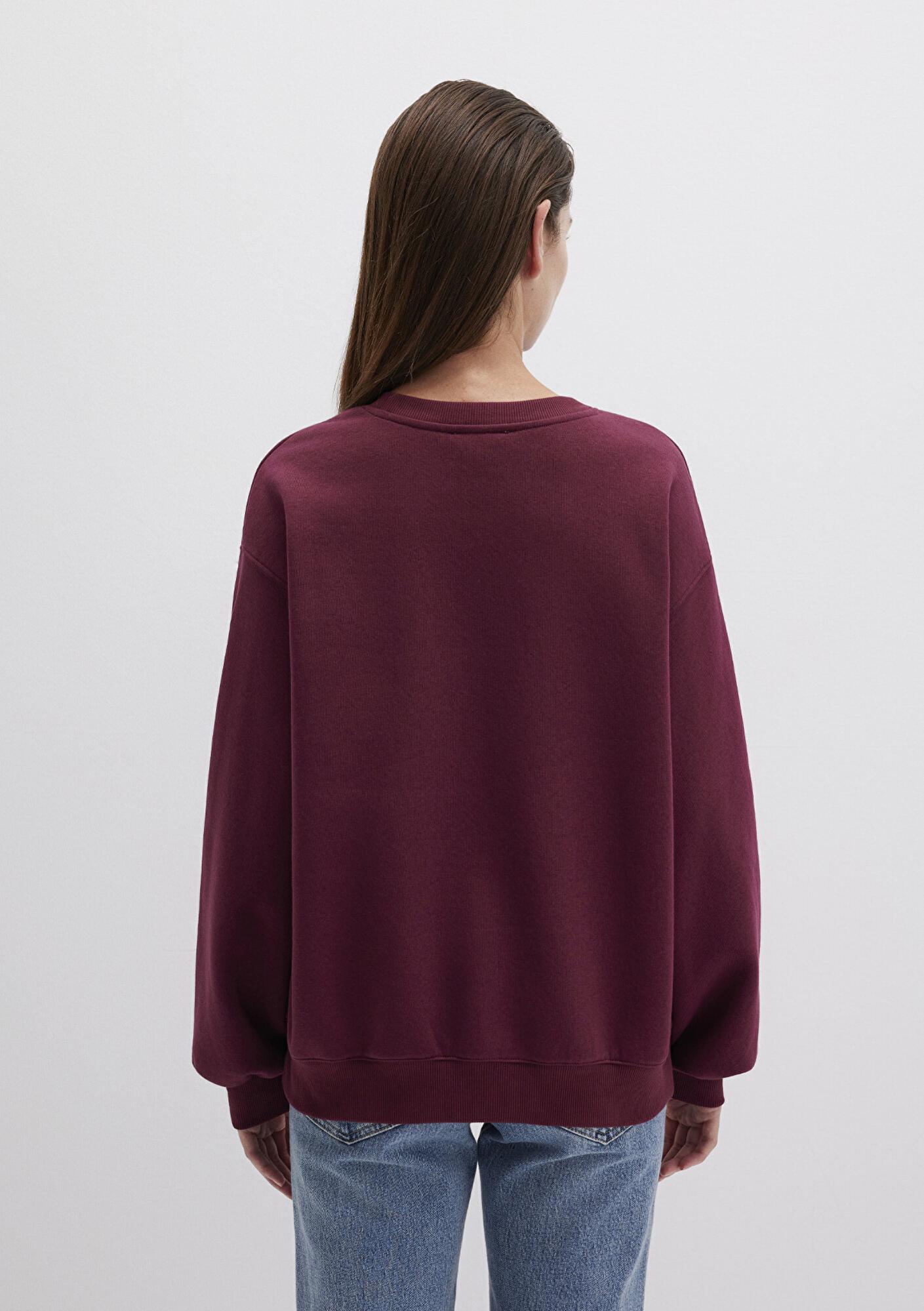 Mavi Bisiklet Yaka Bordo Basic Sweatshirt 1610198-70415