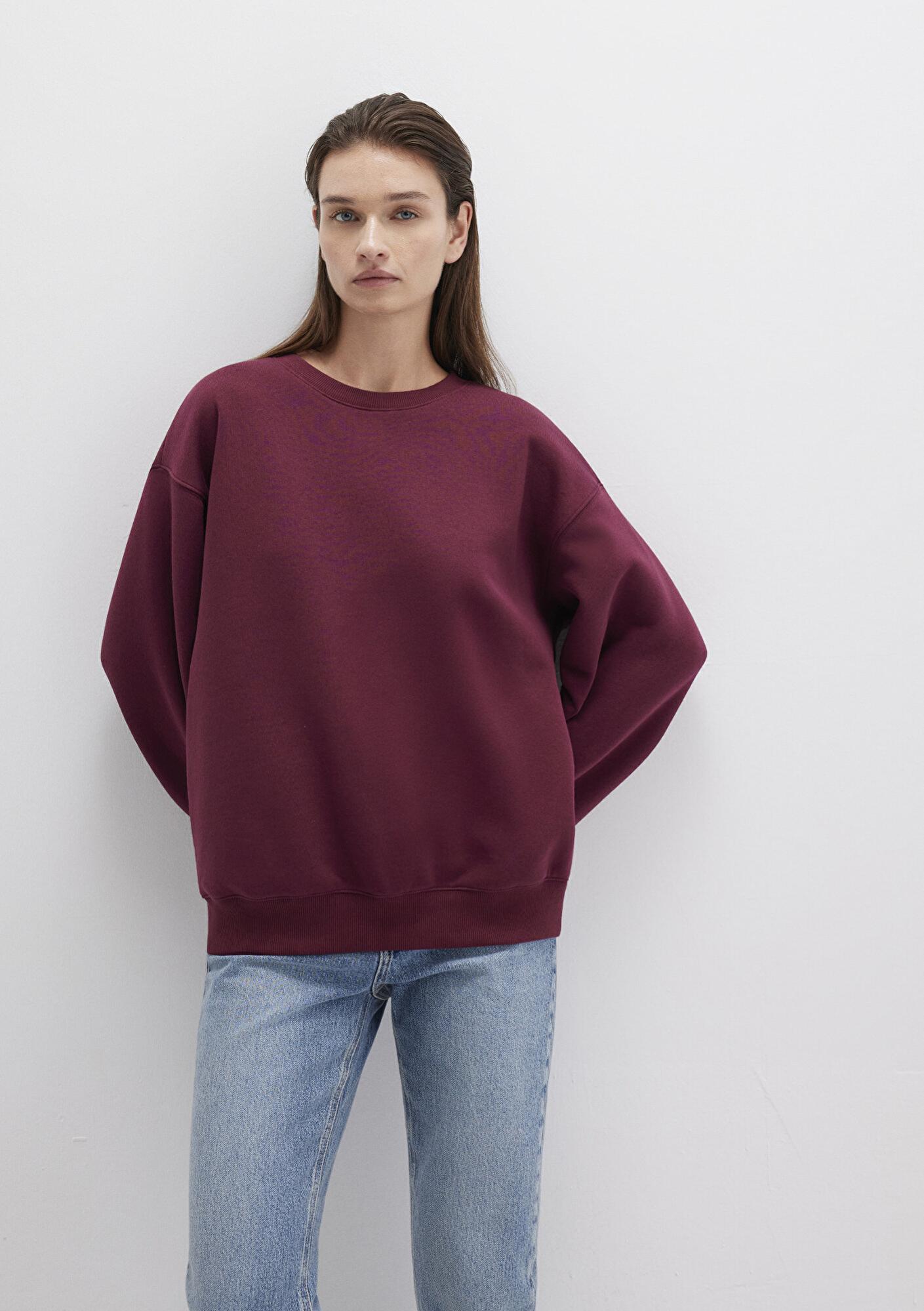 Mavi Bisiklet Yaka Bordo Basic Sweatshirt 1610198-70415