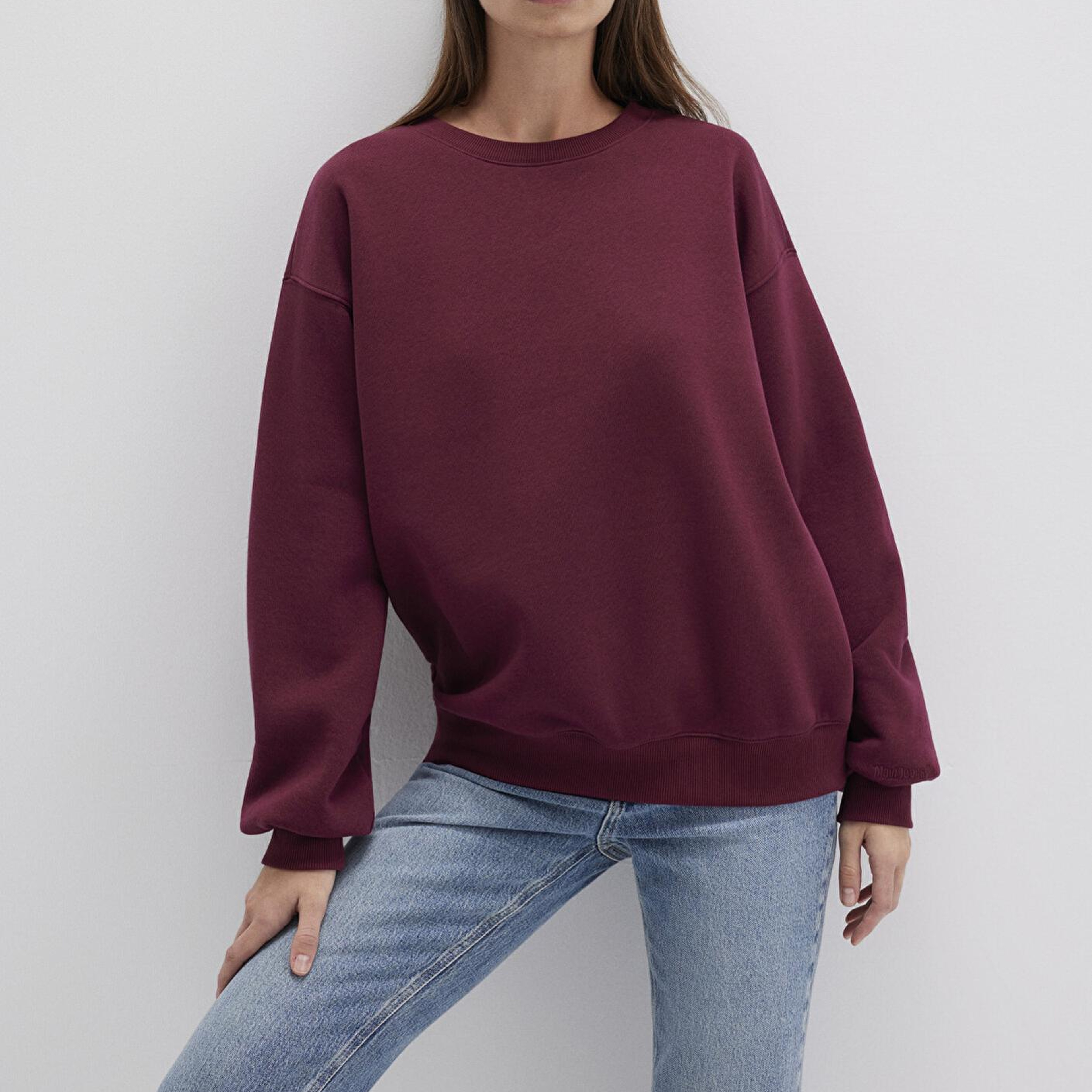 Mavi Bisiklet Yaka Bordo Basic Sweatshirt 1610198-70415