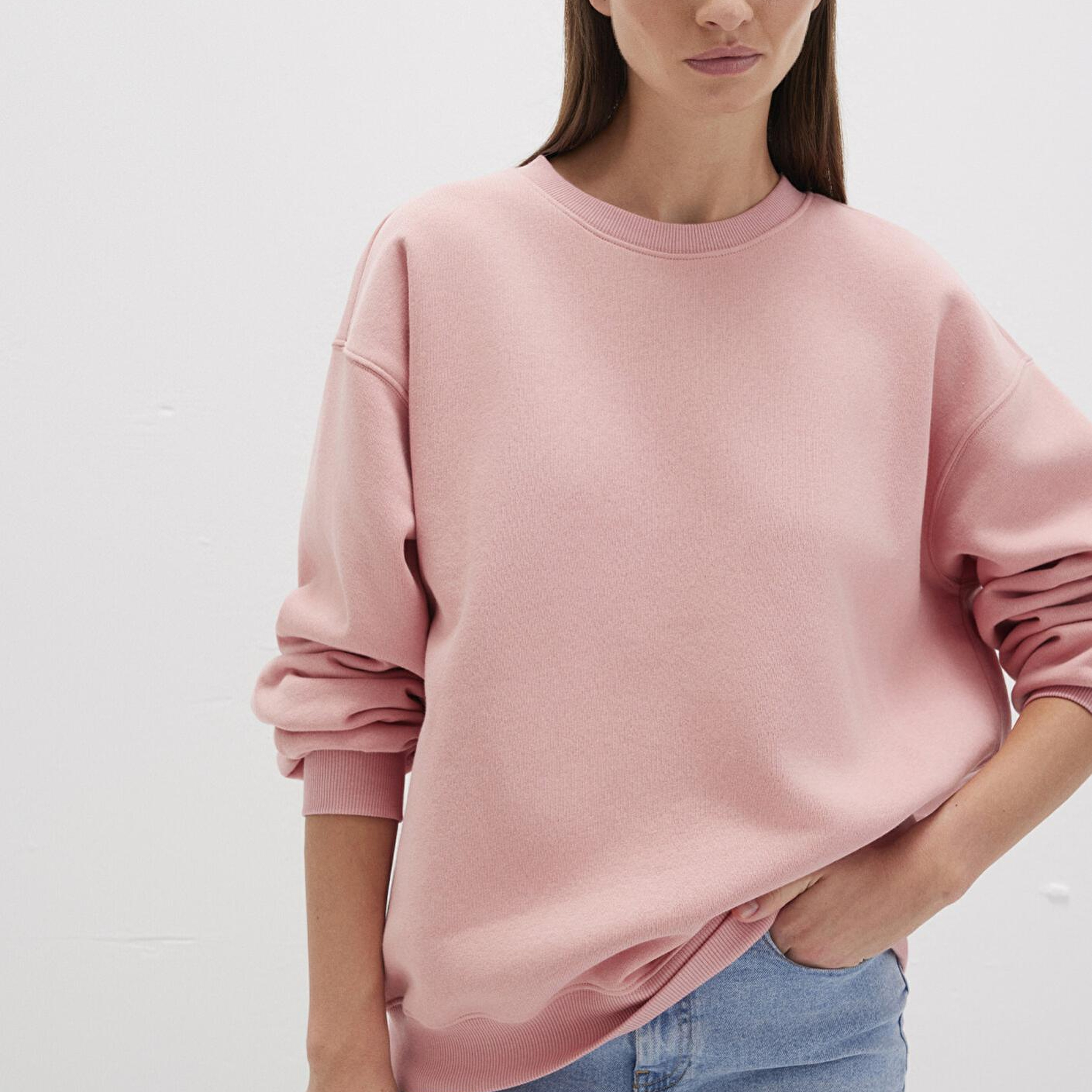 Mavi Bisiklet Yaka Pembe Basic Sweatshirt 1610198-91003