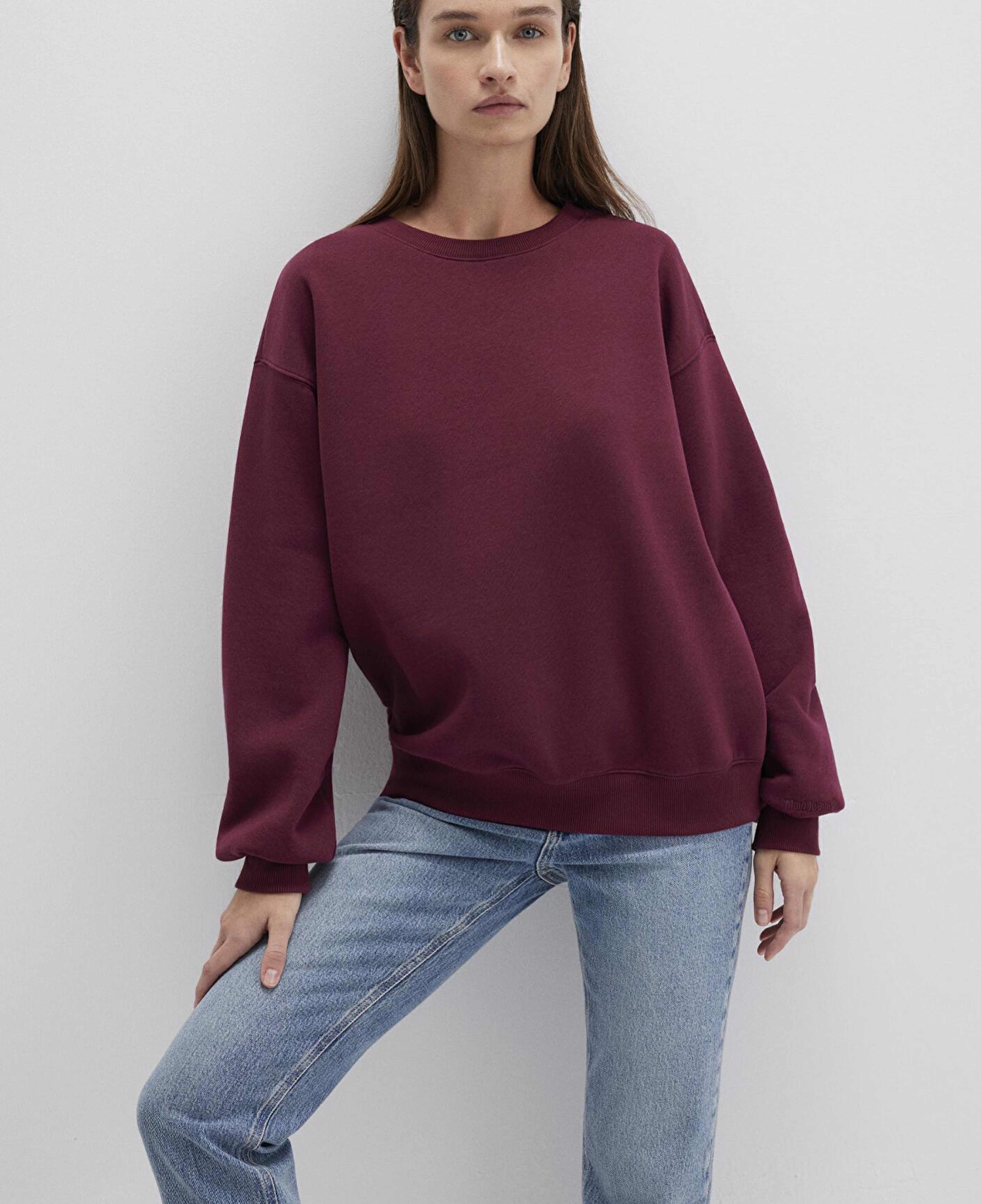 Mavi Bisiklet Yaka Bordo Basic Sweatshirt 1610198-70415