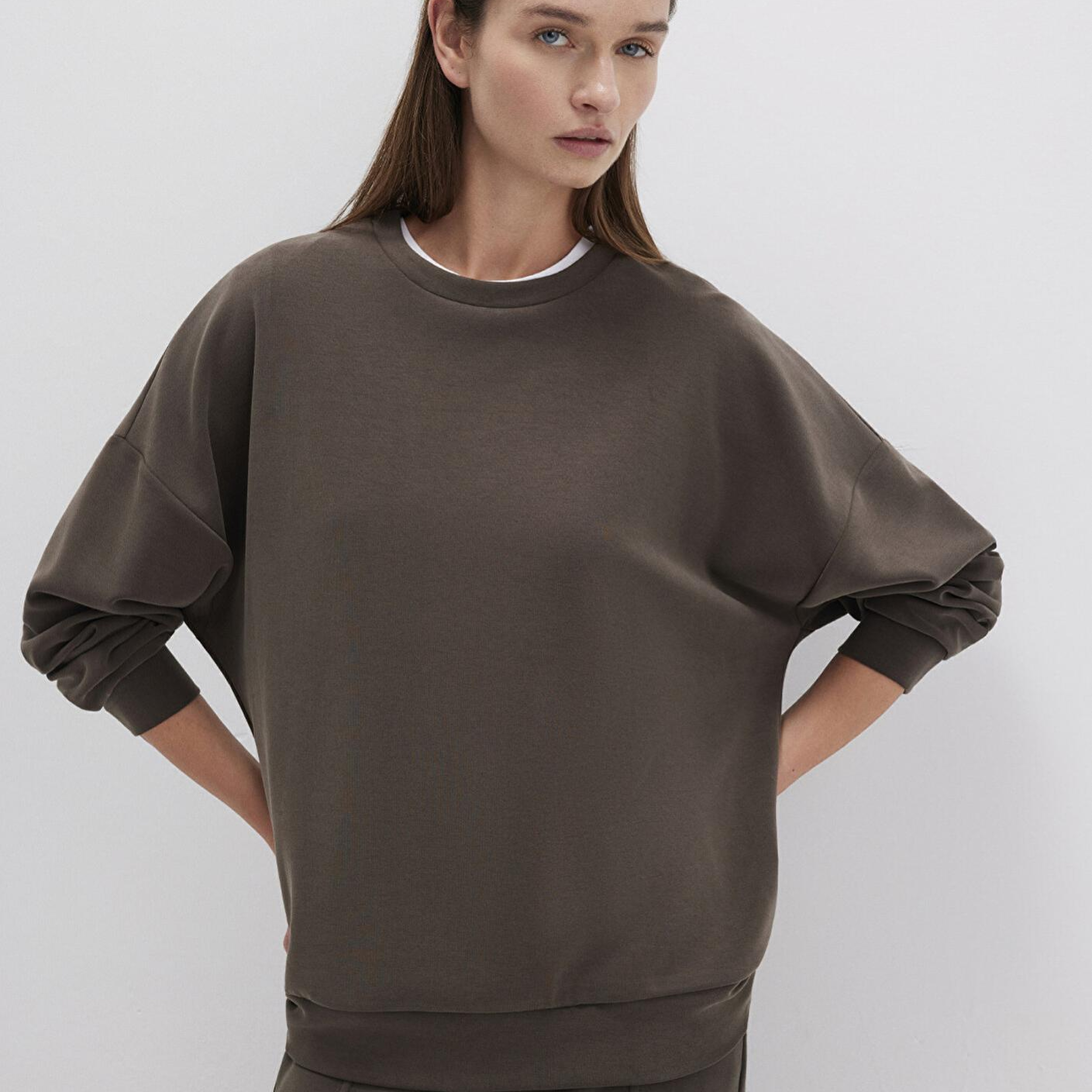 Mavi Lux Touch (TENCEL™) Modal Kahverengi Sweatshirt 168837-90707