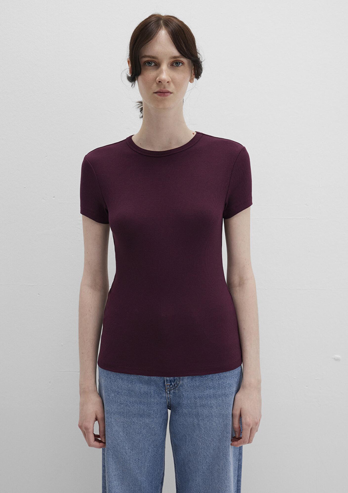 Mavi Mor Basic Tişört Fitted / Vücuda Oturan Kesim 1613081-70434