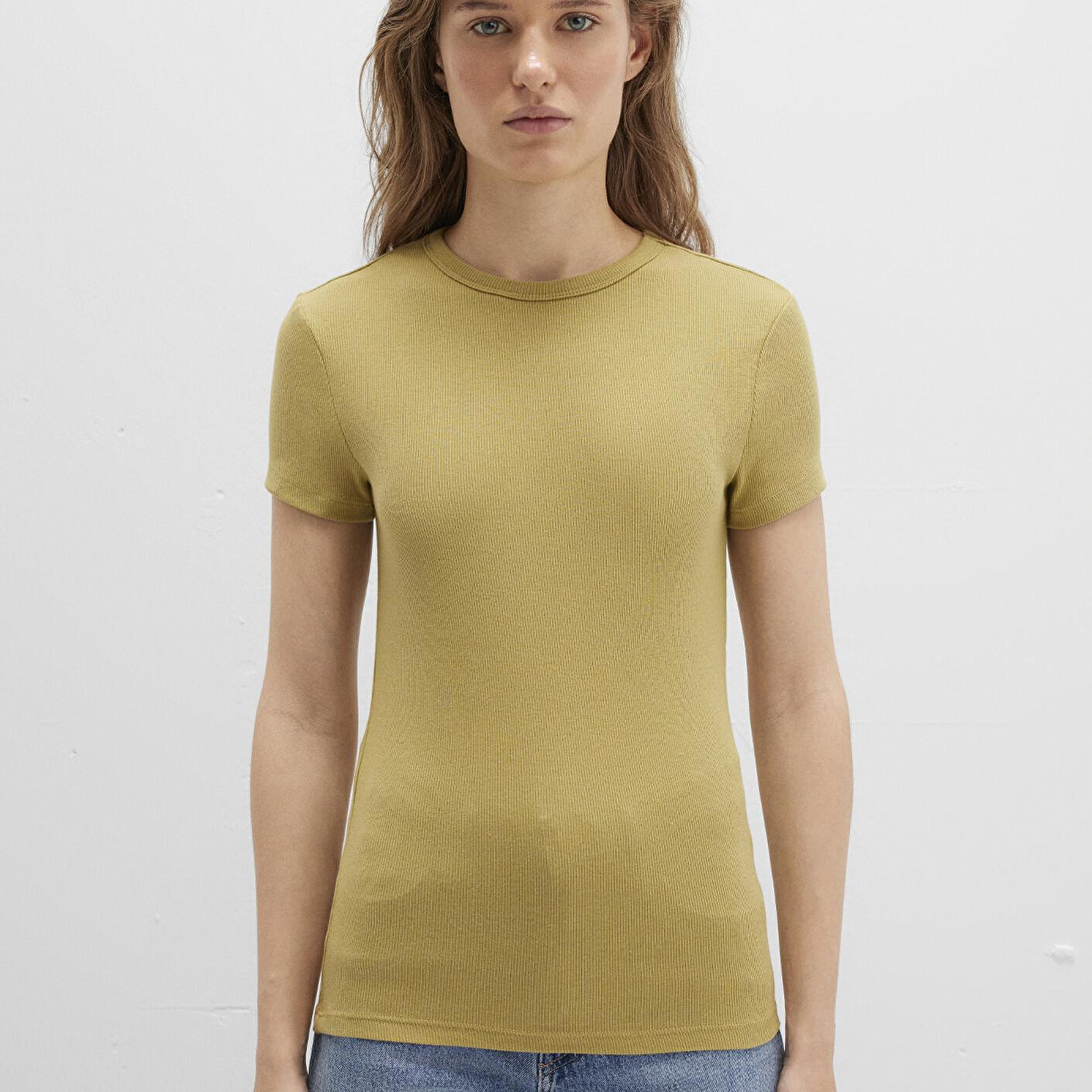 Mavi Yeşil Basic Tişört Fitted / Vücuda Oturan Kesim 1613081-70217