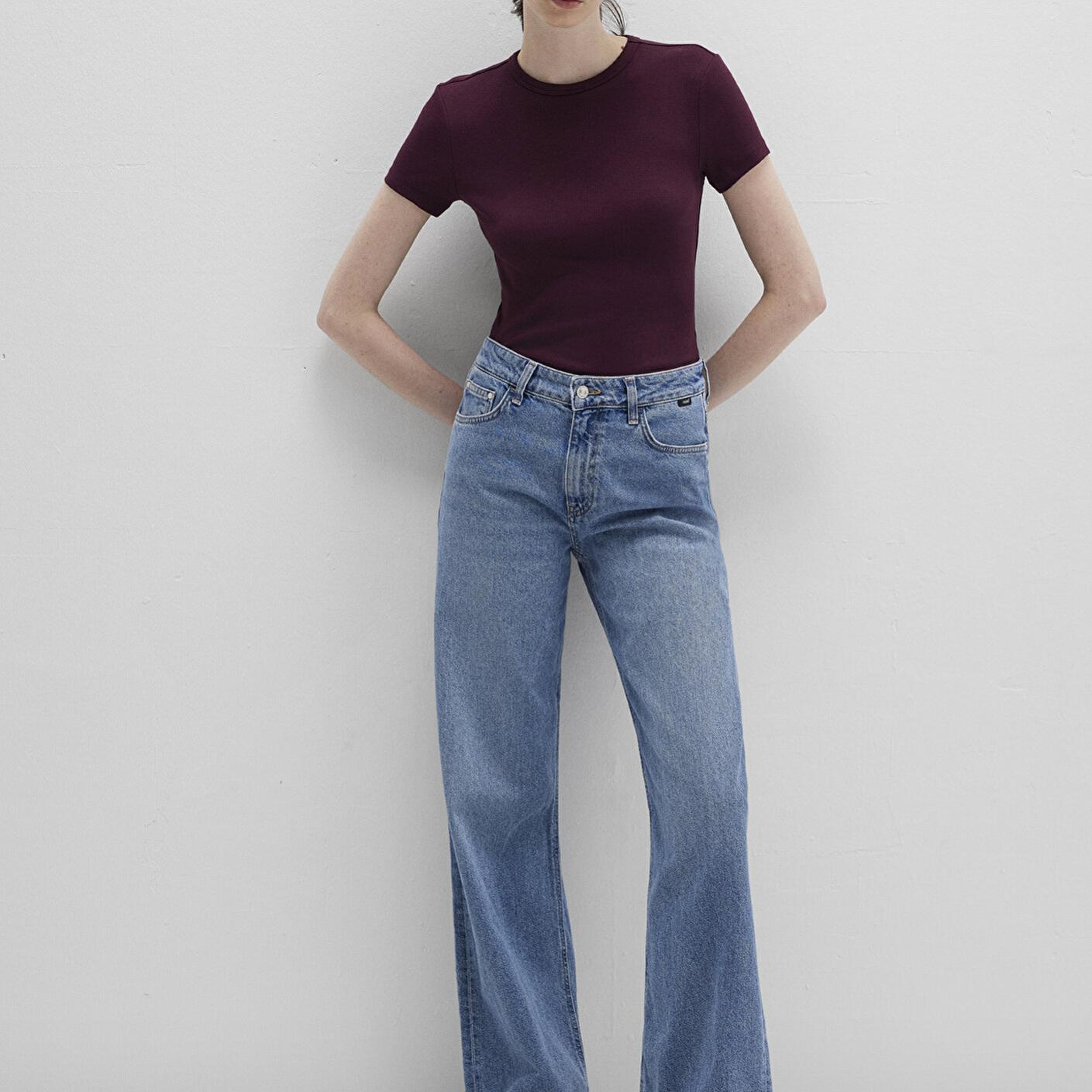 Mavi Mor Basic Tişört Fitted / Vücuda Oturan Kesim 1613081-70434