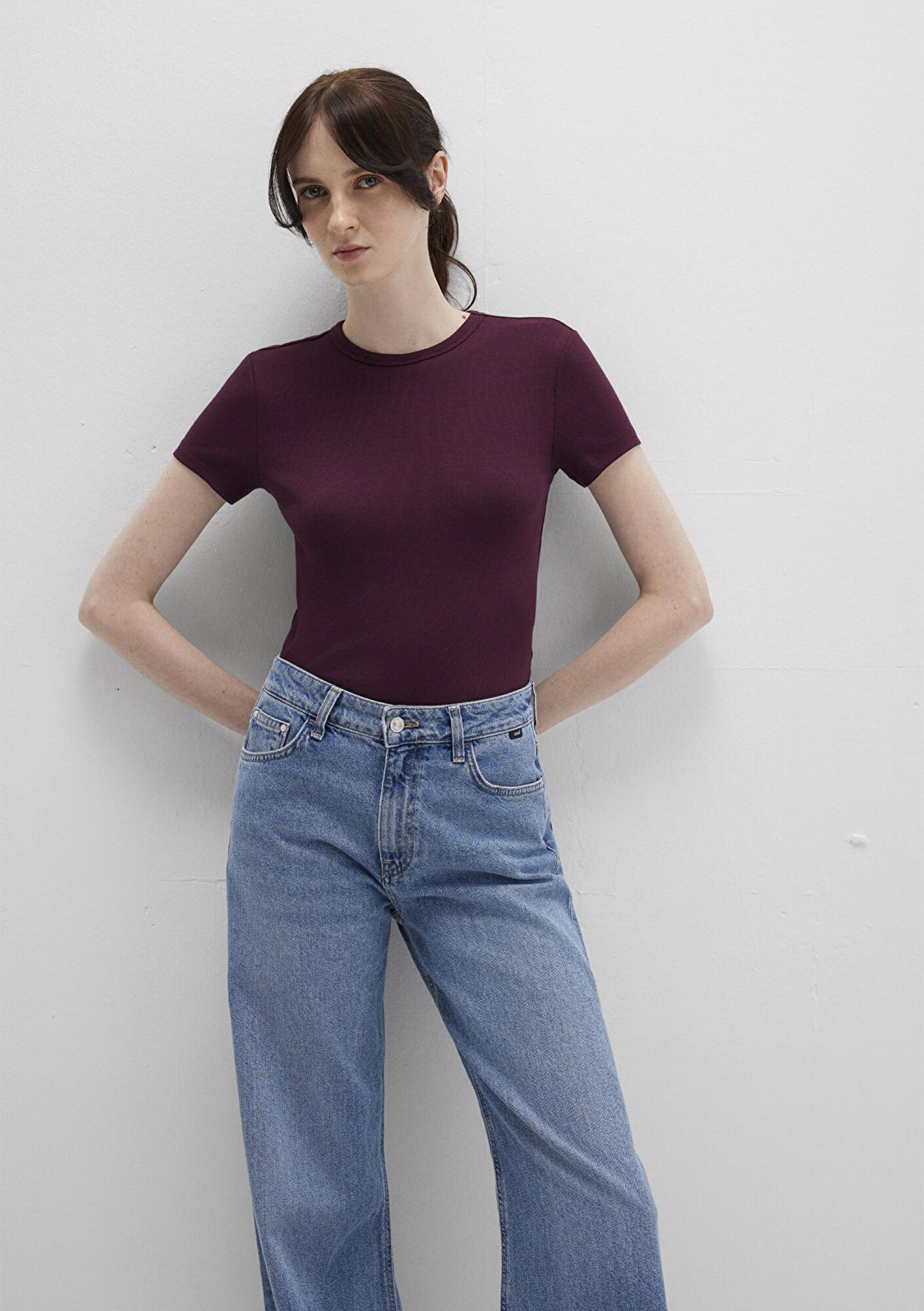 Mavi Mor Basic Tişört Fitted / Vücuda Oturan Kesim 1613081-70434