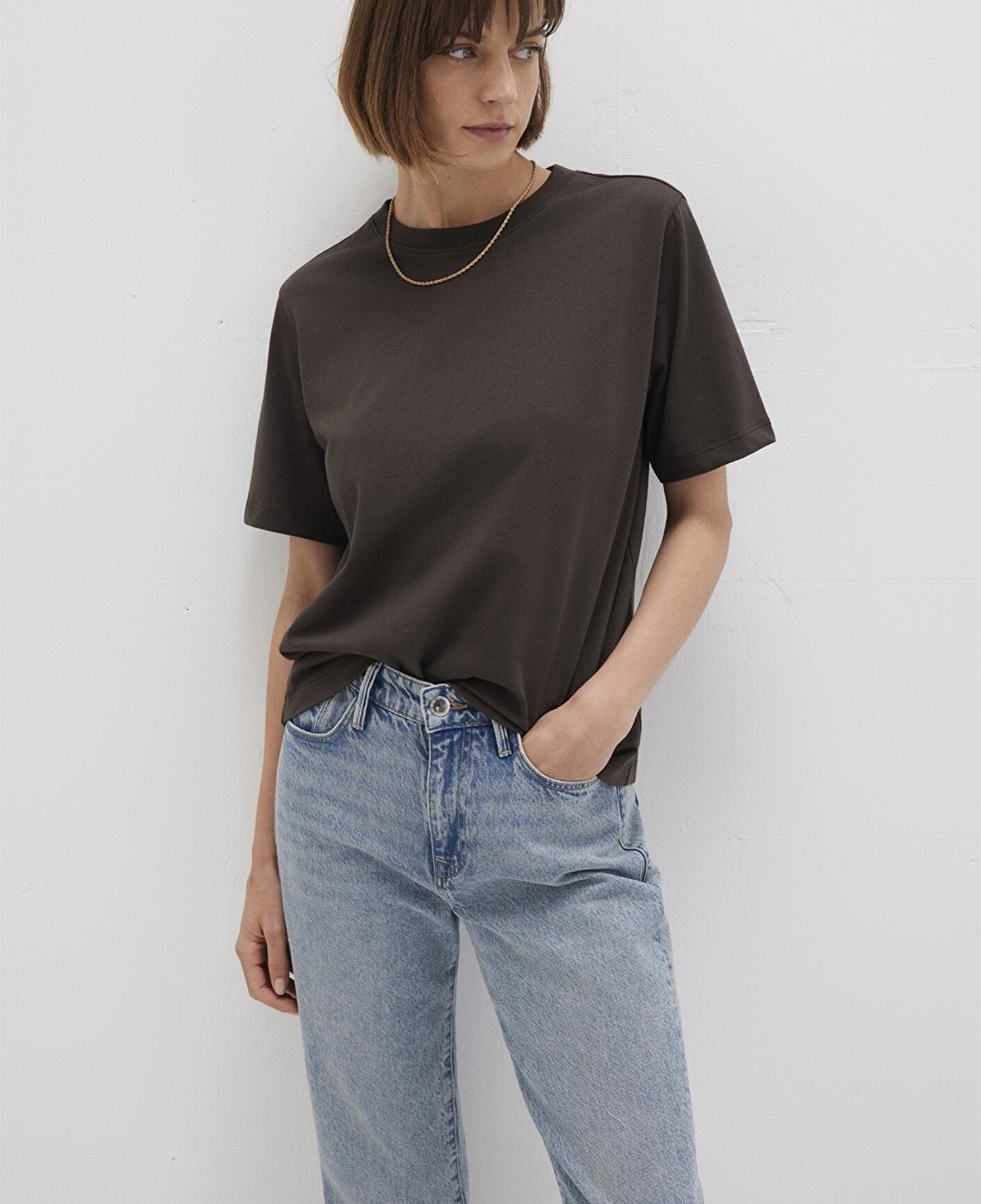 Mavi Kahverengi Basic Tişört Regular Fit / Normal Kesim 1600965-90707