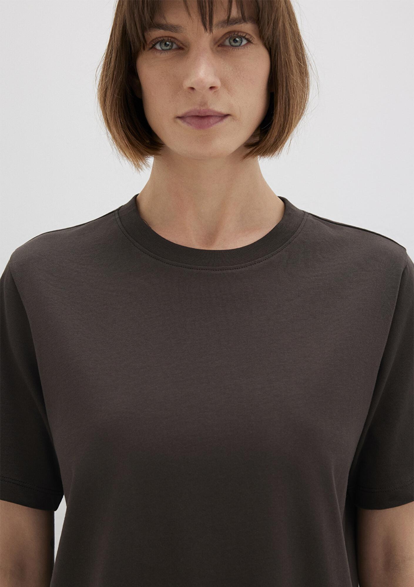 Mavi Kahverengi Basic Tişört Regular Fit / Normal Kesim 1600965-90707