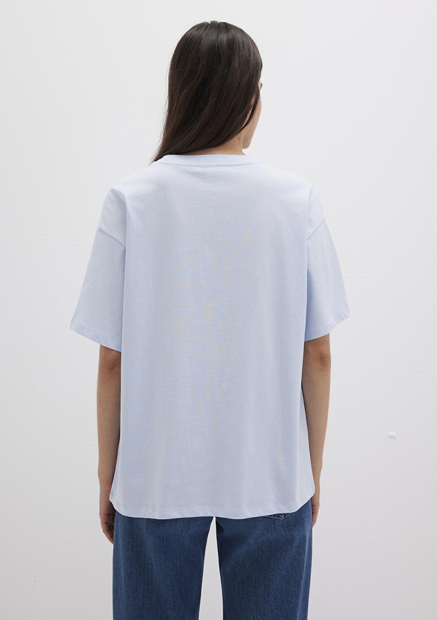 Mavi Mavi Logo Baskılı Mavi Tişört Oversize / Geniş Kesim 1600843-70717