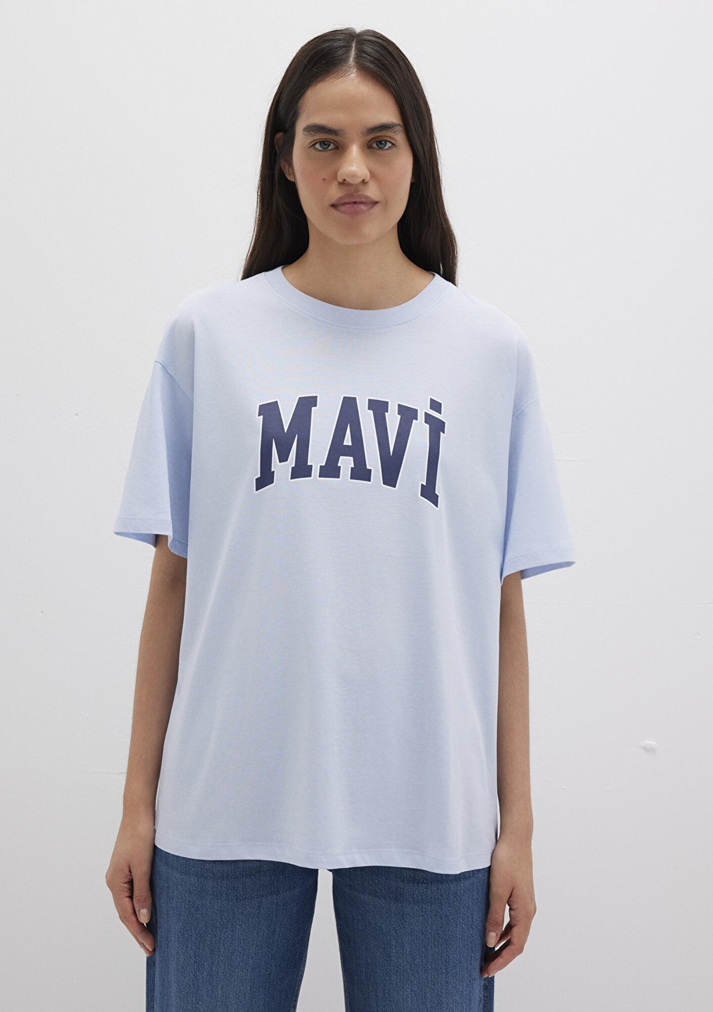 Mavi Mavi Logo Baskılı Mavi Tişört Oversize / Geniş Kesim 1600843-70717
