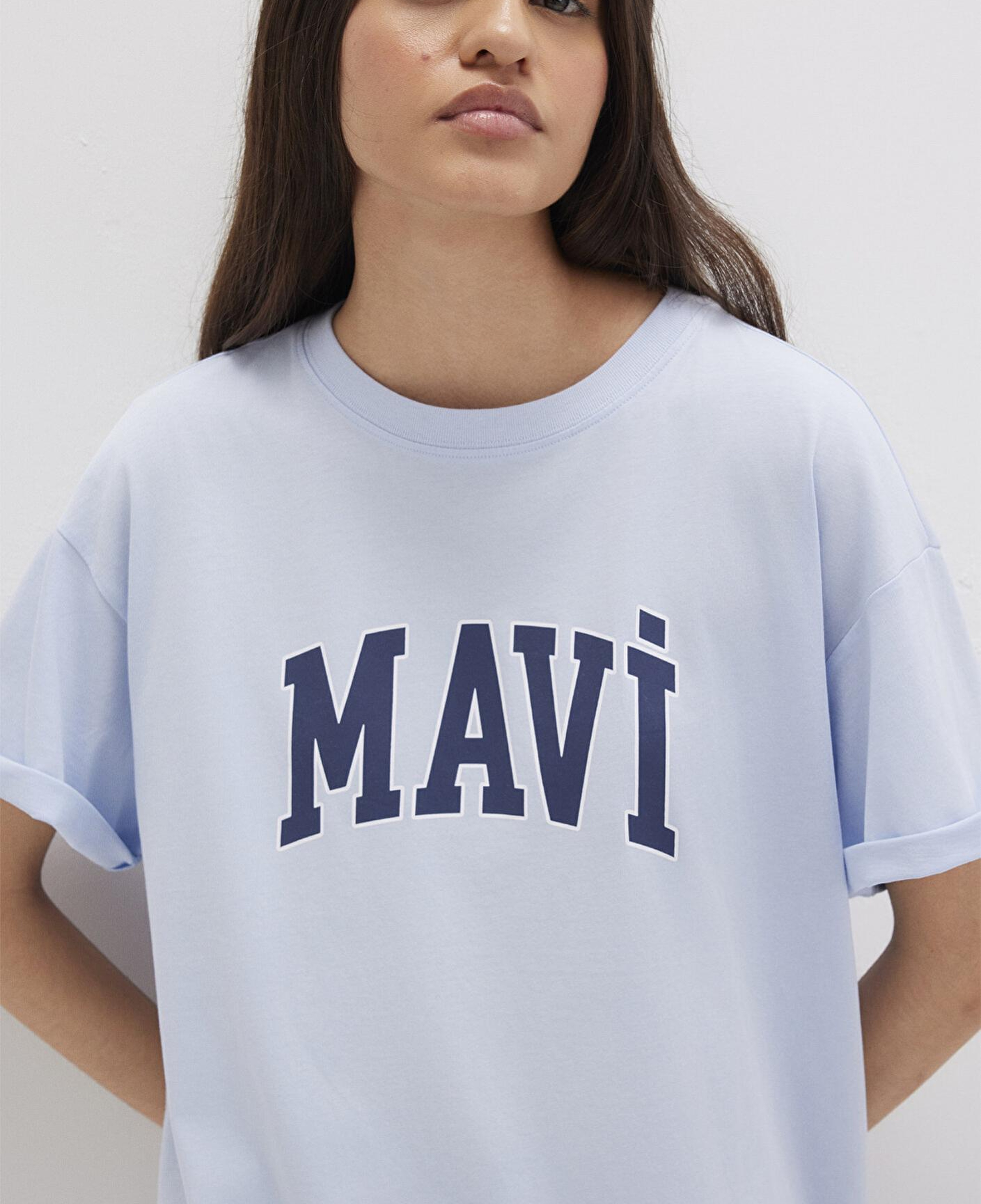 Mavi Mavi Logo Baskılı Mavi Tişört Oversize / Geniş Kesim 1600843-70717