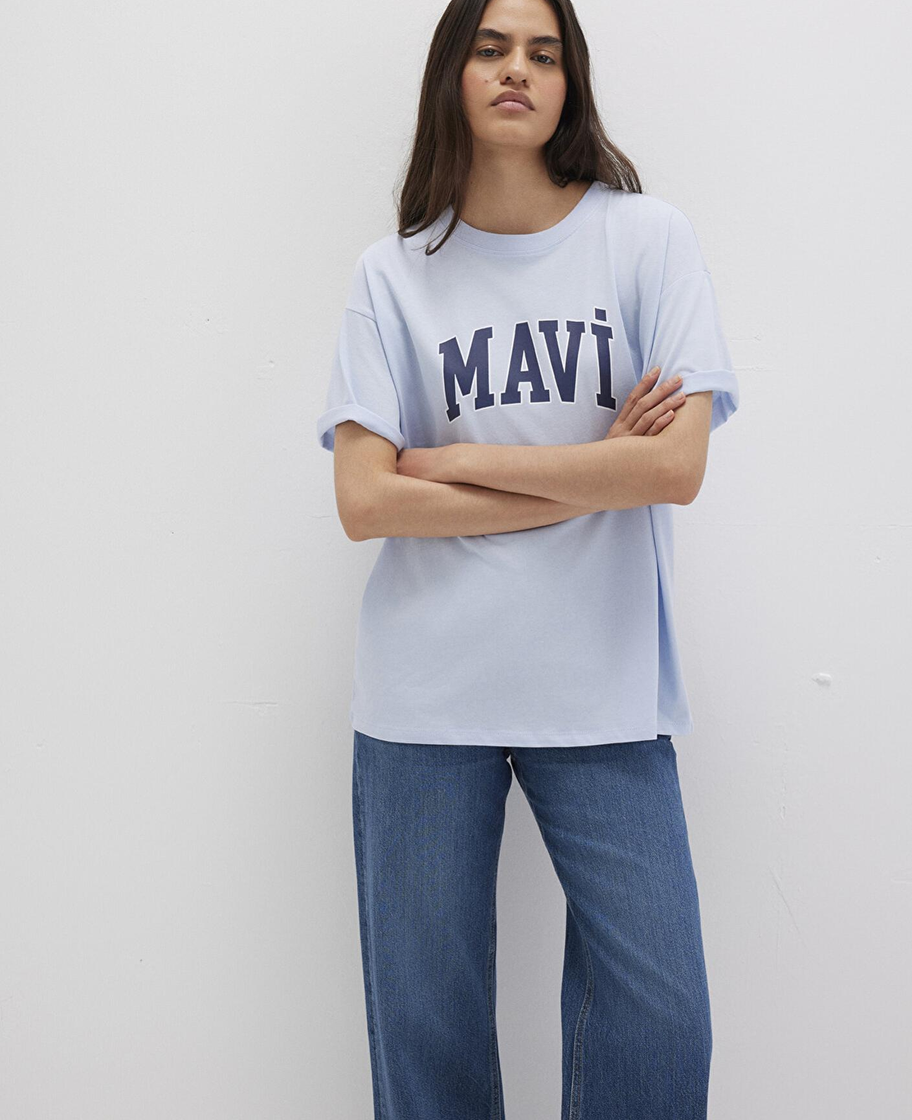 Mavi Mavi Logo Baskılı Mavi Tişört Oversize / Geniş Kesim 1600843-70717