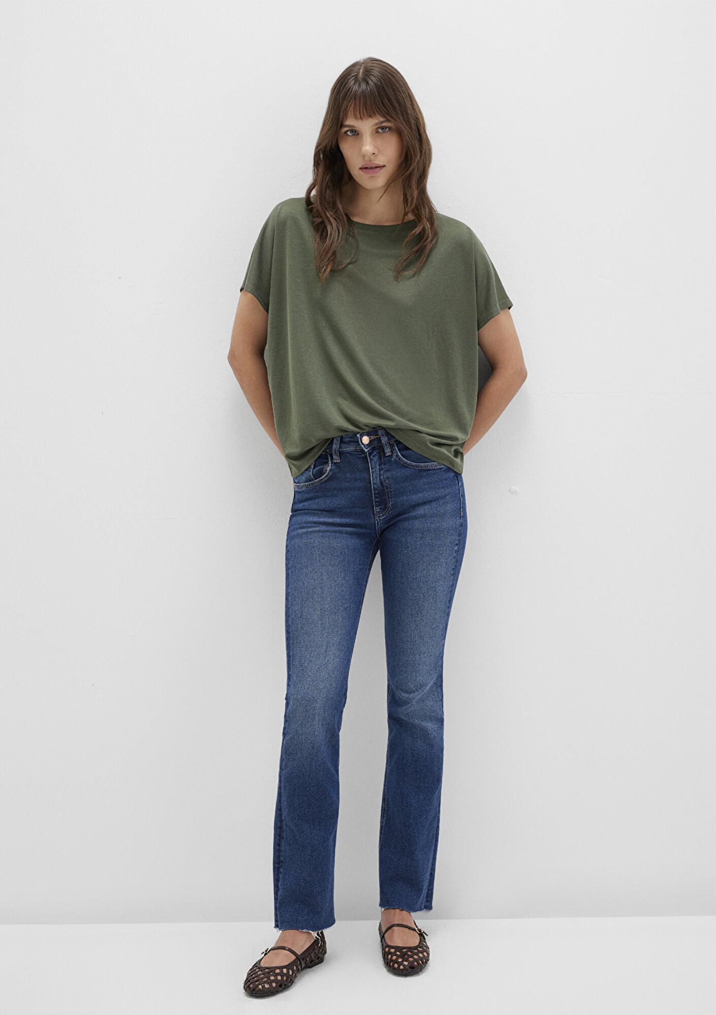 Mavi Lux Touch (TENCEL™) Modal Yeşil Basic Tişört Loose Fit / Bol Rahat Kesim 167245-71551