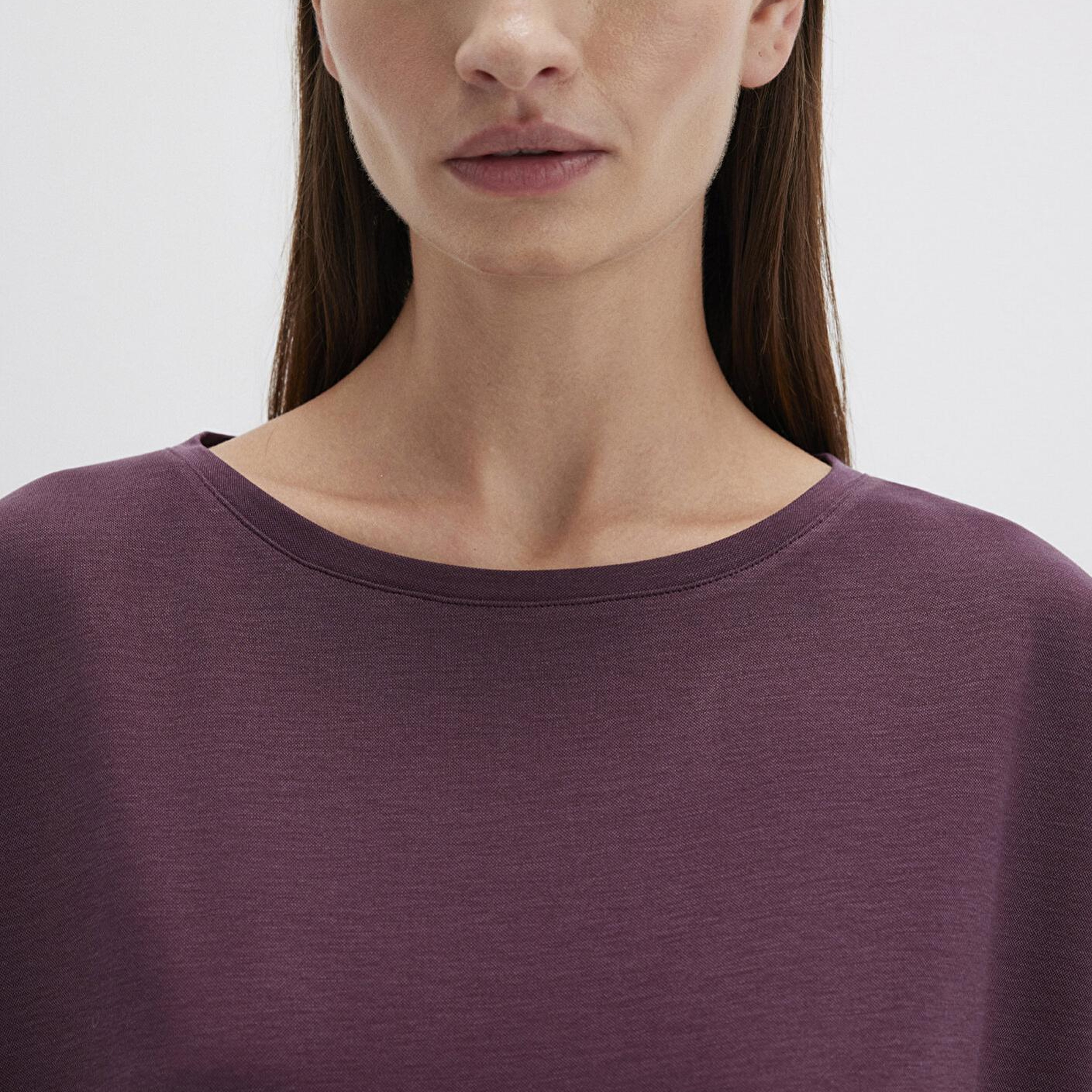 Mavi Lux Touch (TENCEL™) Modal Mor Basic Tişört Loose Fit / Bol Rahat Kesim 167245-70421