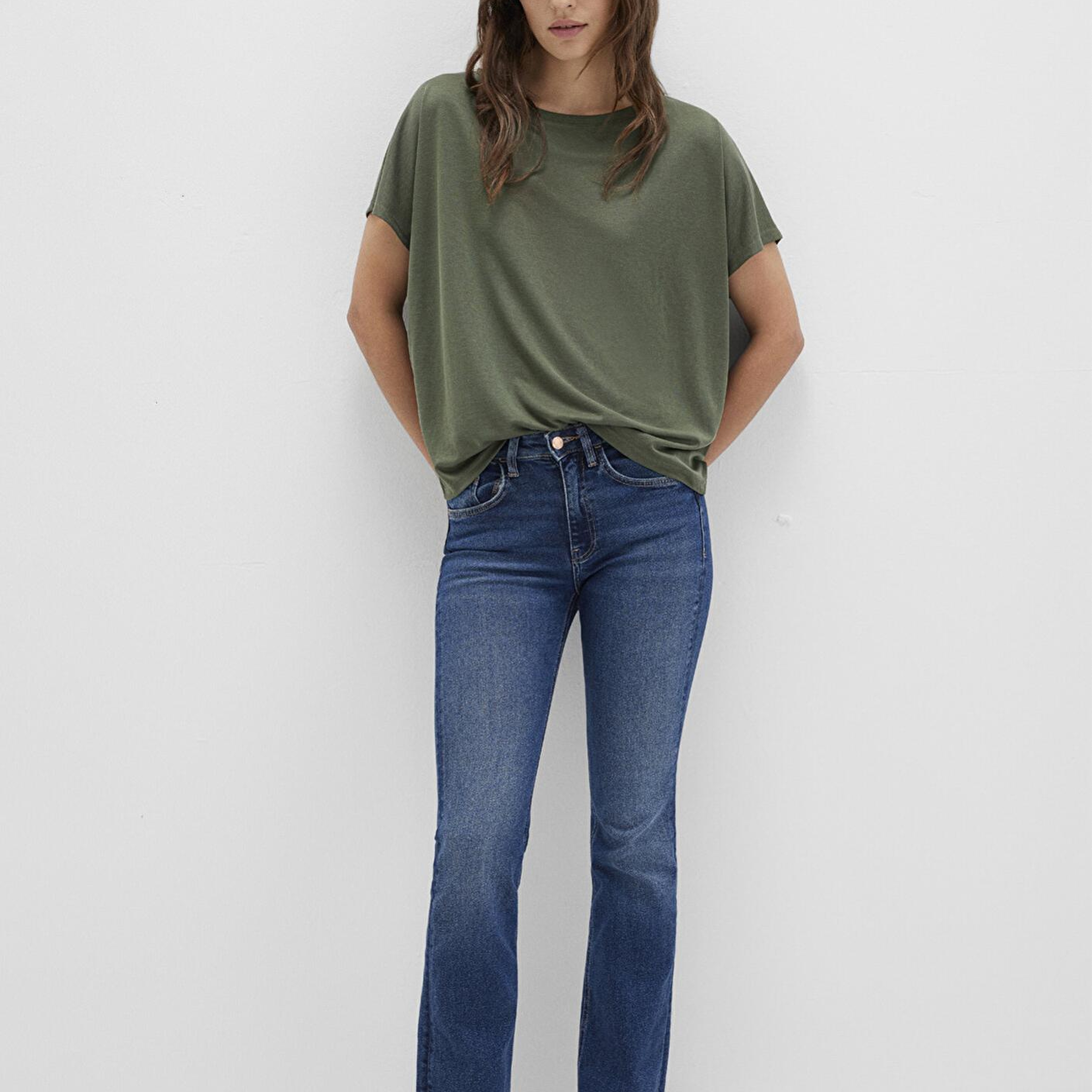 Mavi Lux Touch (TENCEL™) Modal Yeşil Basic Tişört Loose Fit / Bol Rahat Kesim 167245-71551