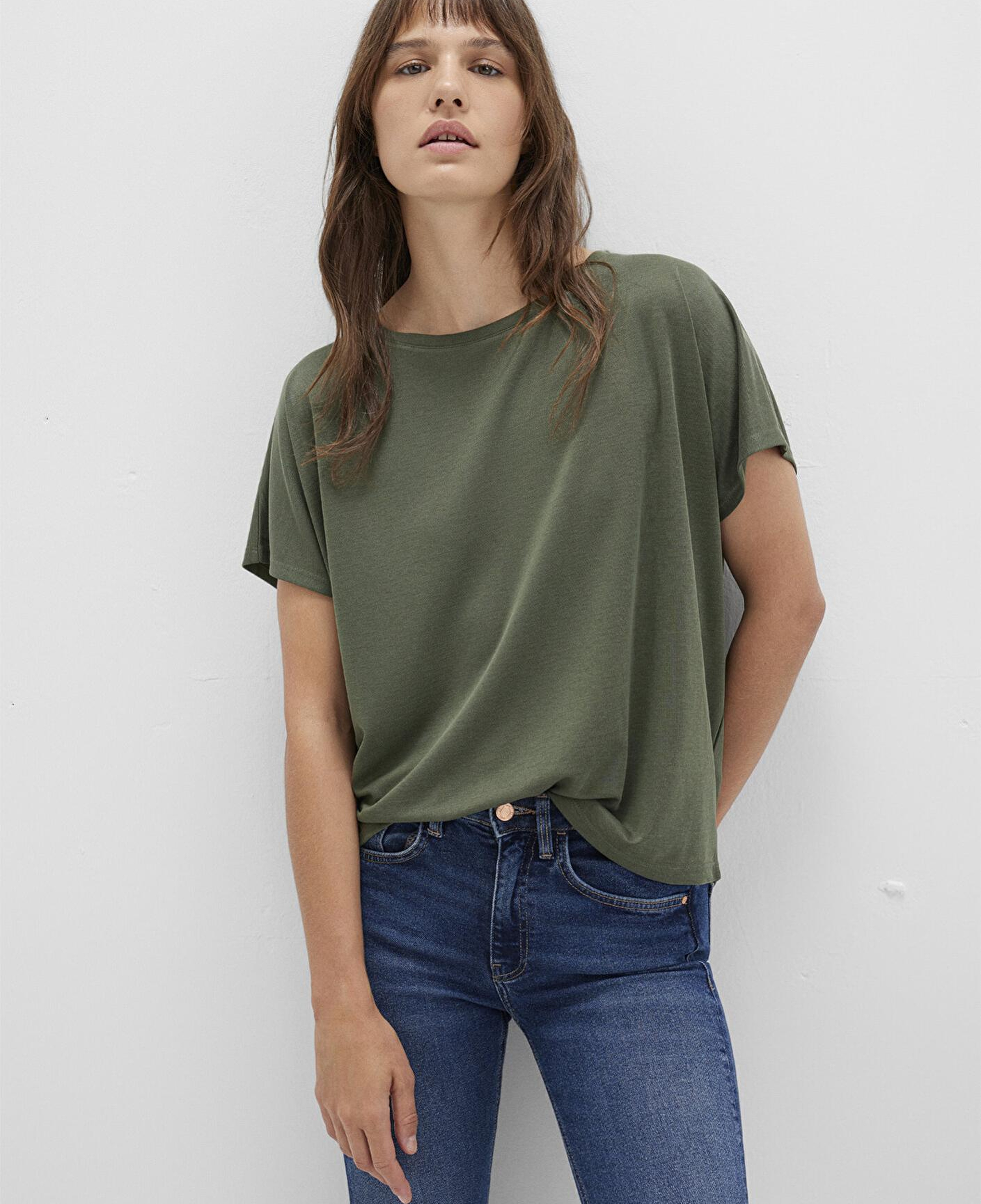 Mavi Lux Touch (TENCEL™) Modal Yeşil Basic Tişört Loose Fit / Bol Rahat Kesim 167245-71551