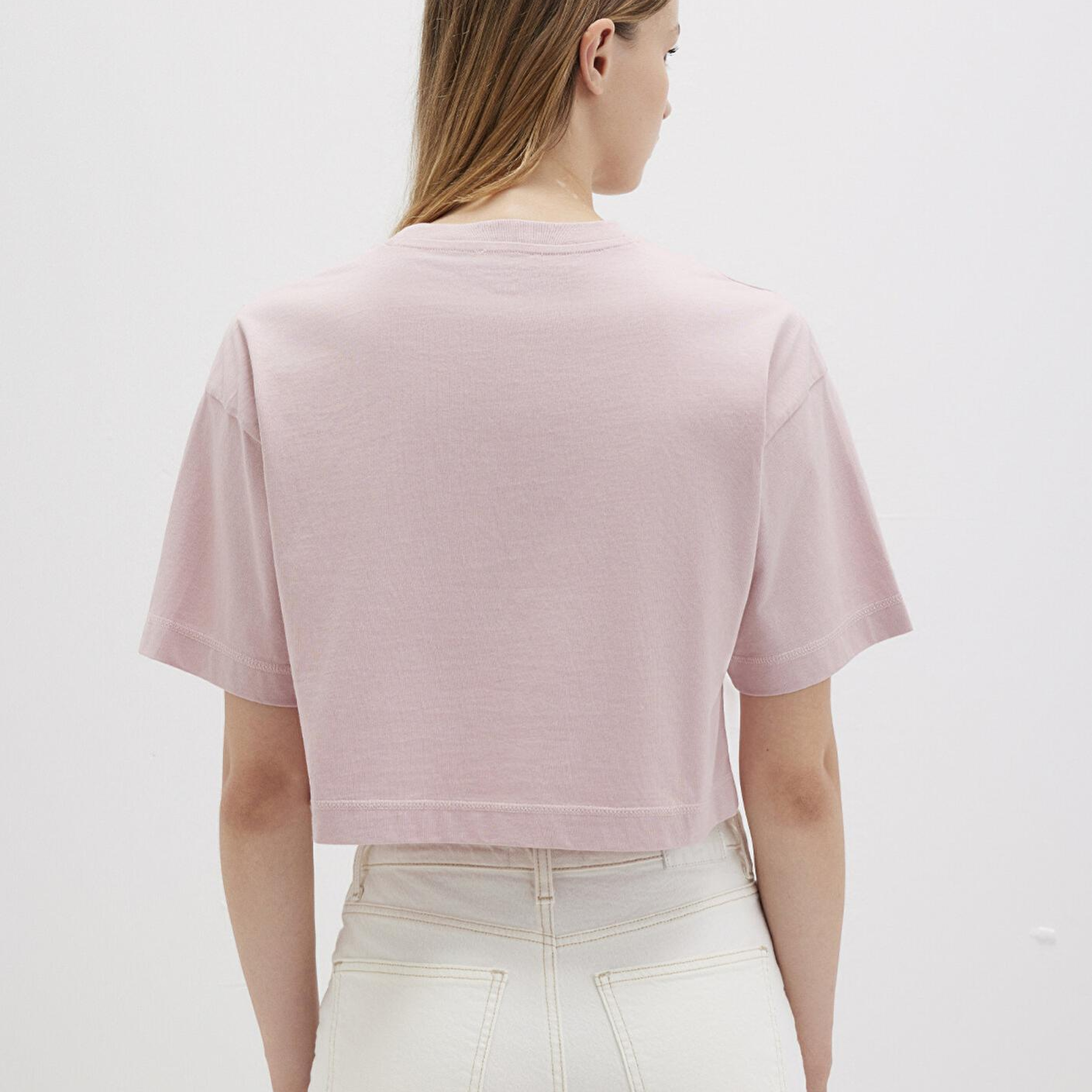 Mavi Mavi Logo Baskılı Pembe Crop Tişört Crop / Kısa Kesim 1613411-71018