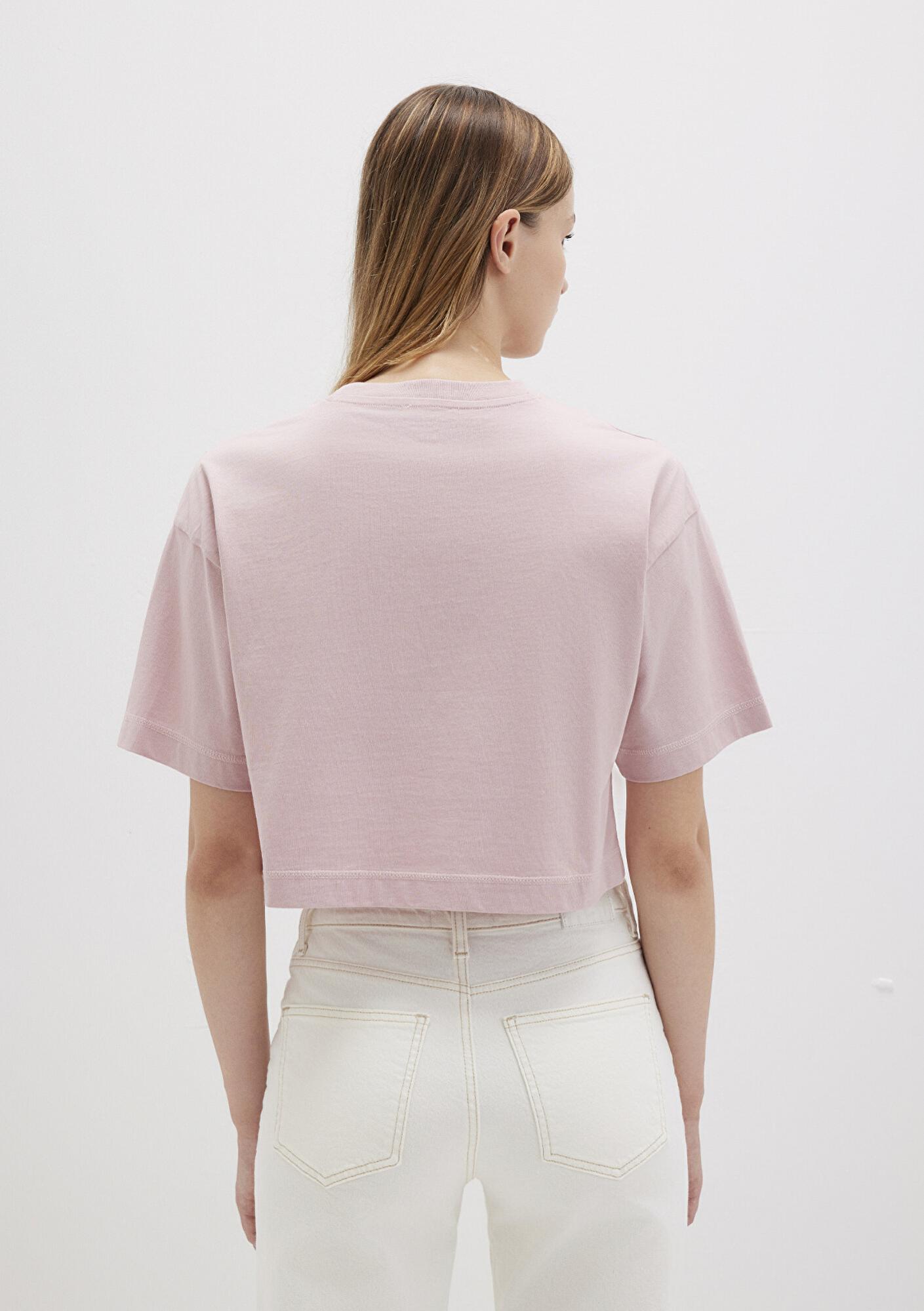 Mavi Mavi Logo Baskılı Pembe Crop Tişört Crop / Kısa Kesim 1613411-71018