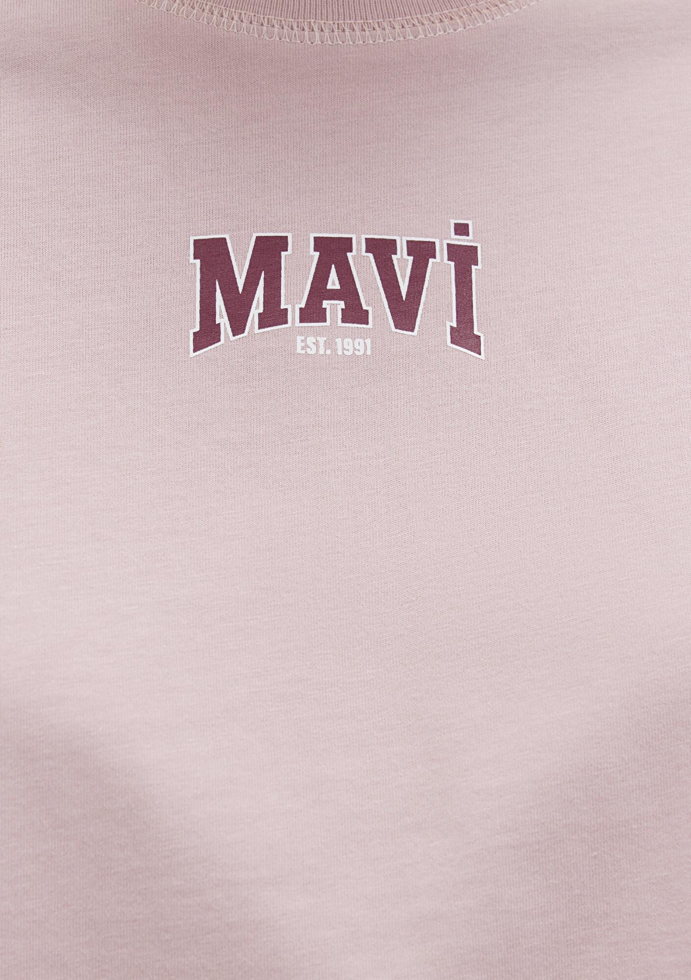Mavi Mavi Logo Baskılı Pembe Crop Tişört Crop / Kısa Kesim 1613411-71018