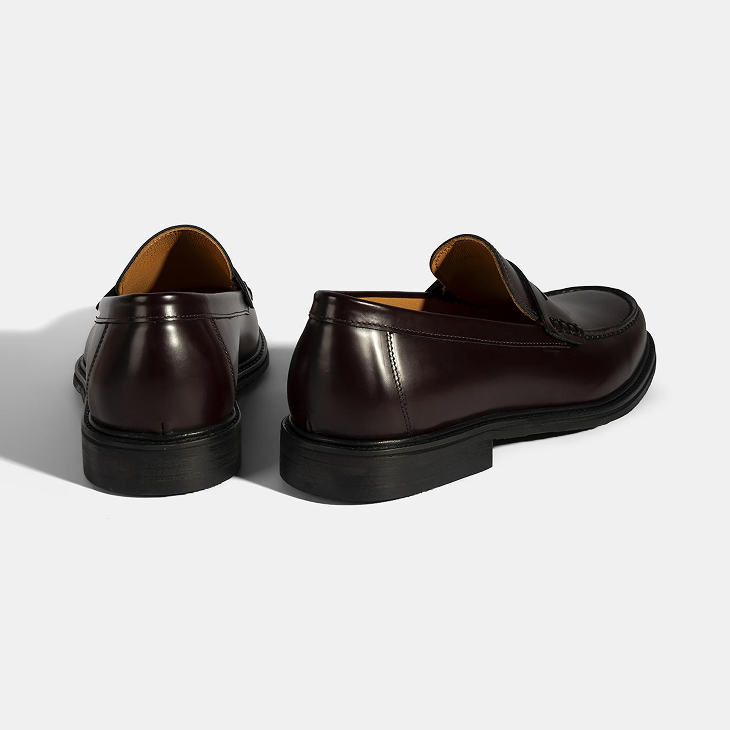 Erkek Bordo Deri Loafer