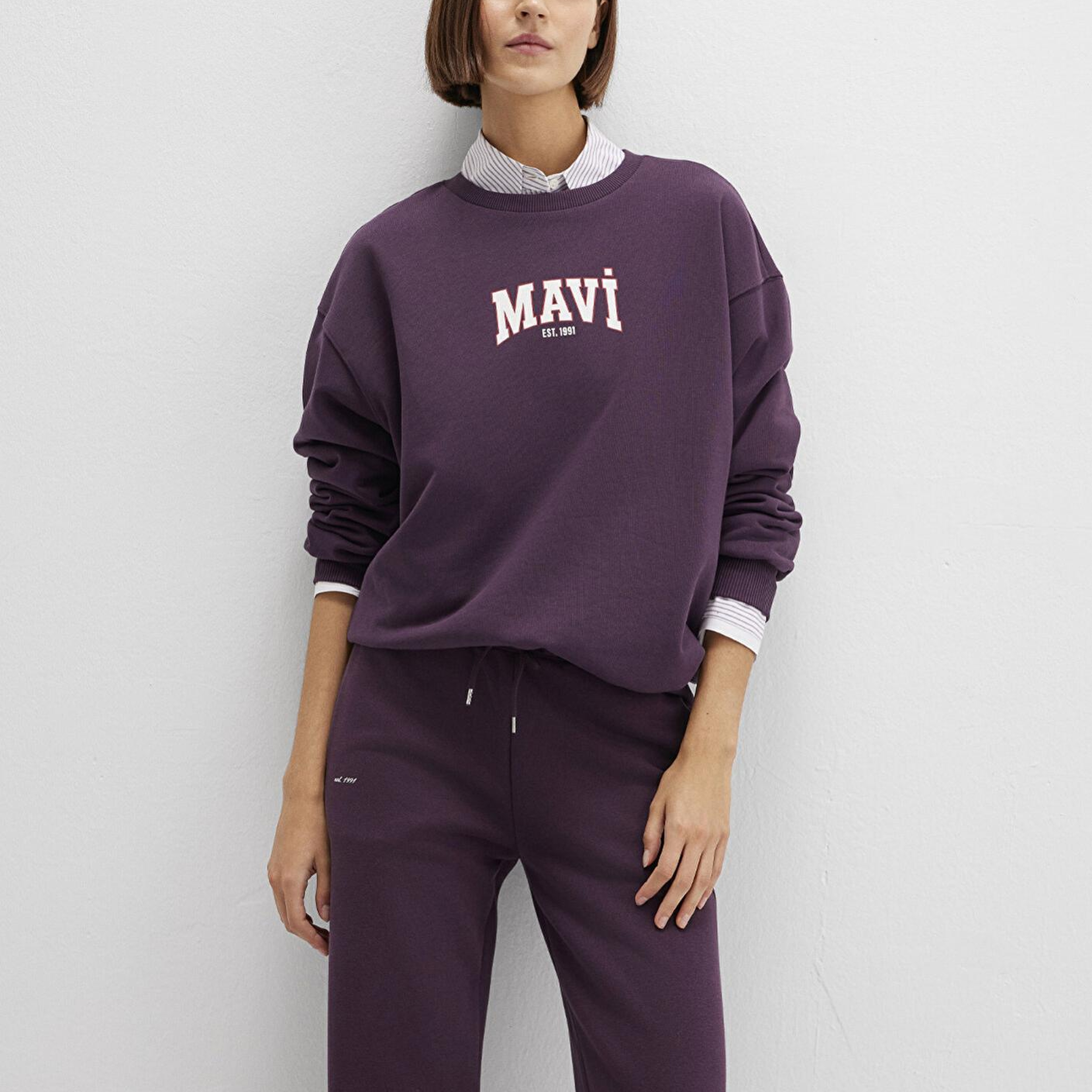 Mavi Mavi Logo Baskılı Mor Sweatshirt 1S10372-70635