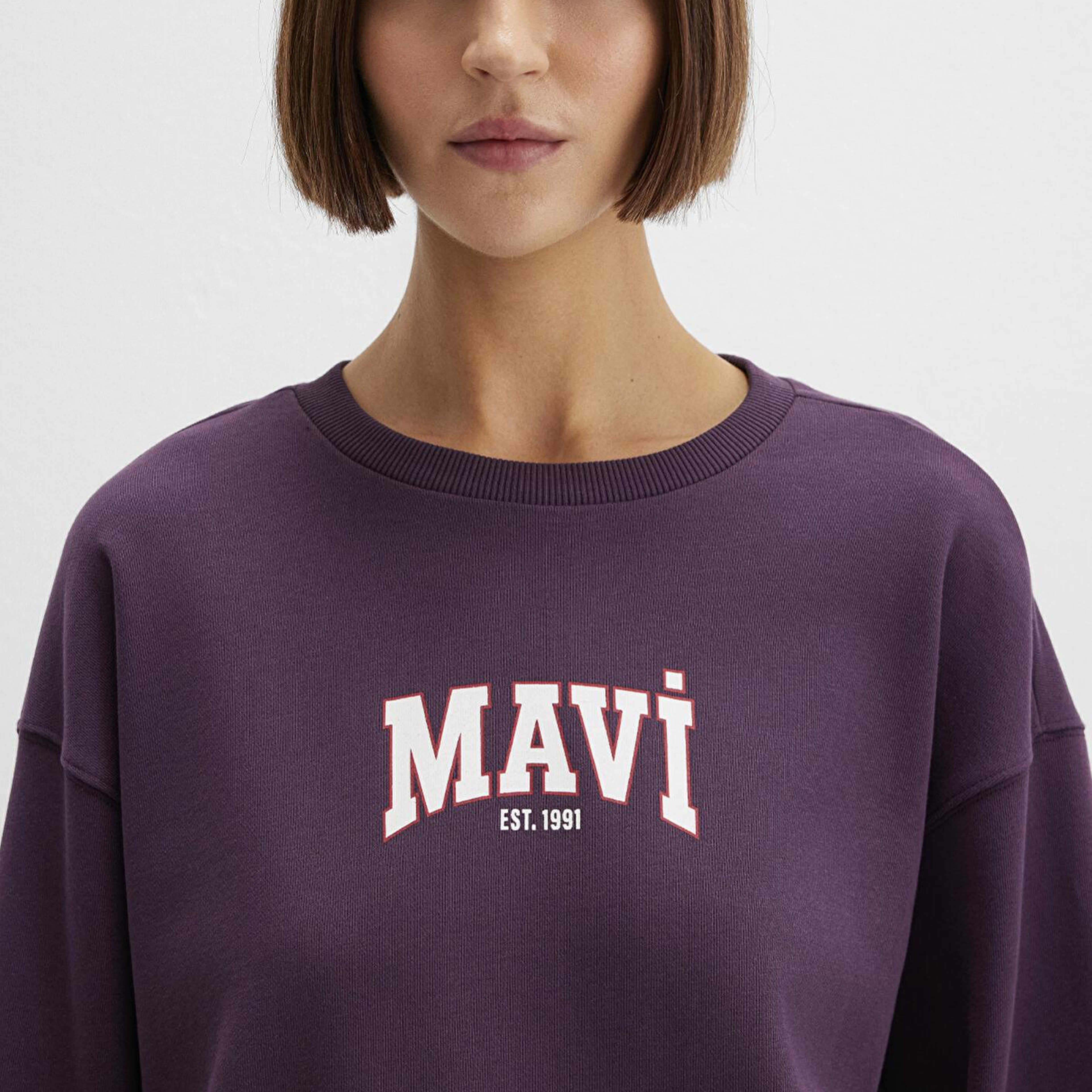 Mavi Mavi Logo Baskılı Mor Sweatshirt 1S10372-70635