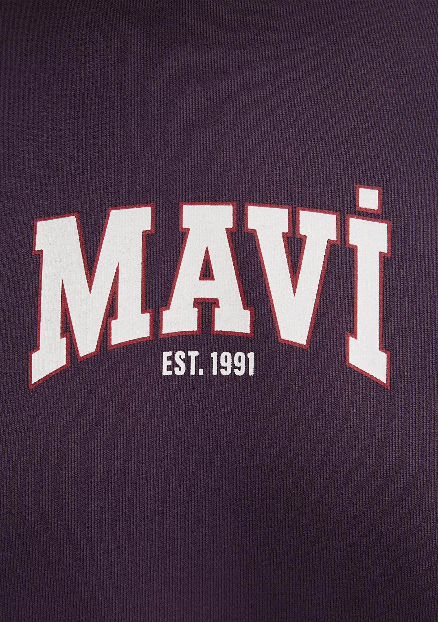 Mavi Mavi Logo Baskılı Mor Sweatshirt 1S10372-70635