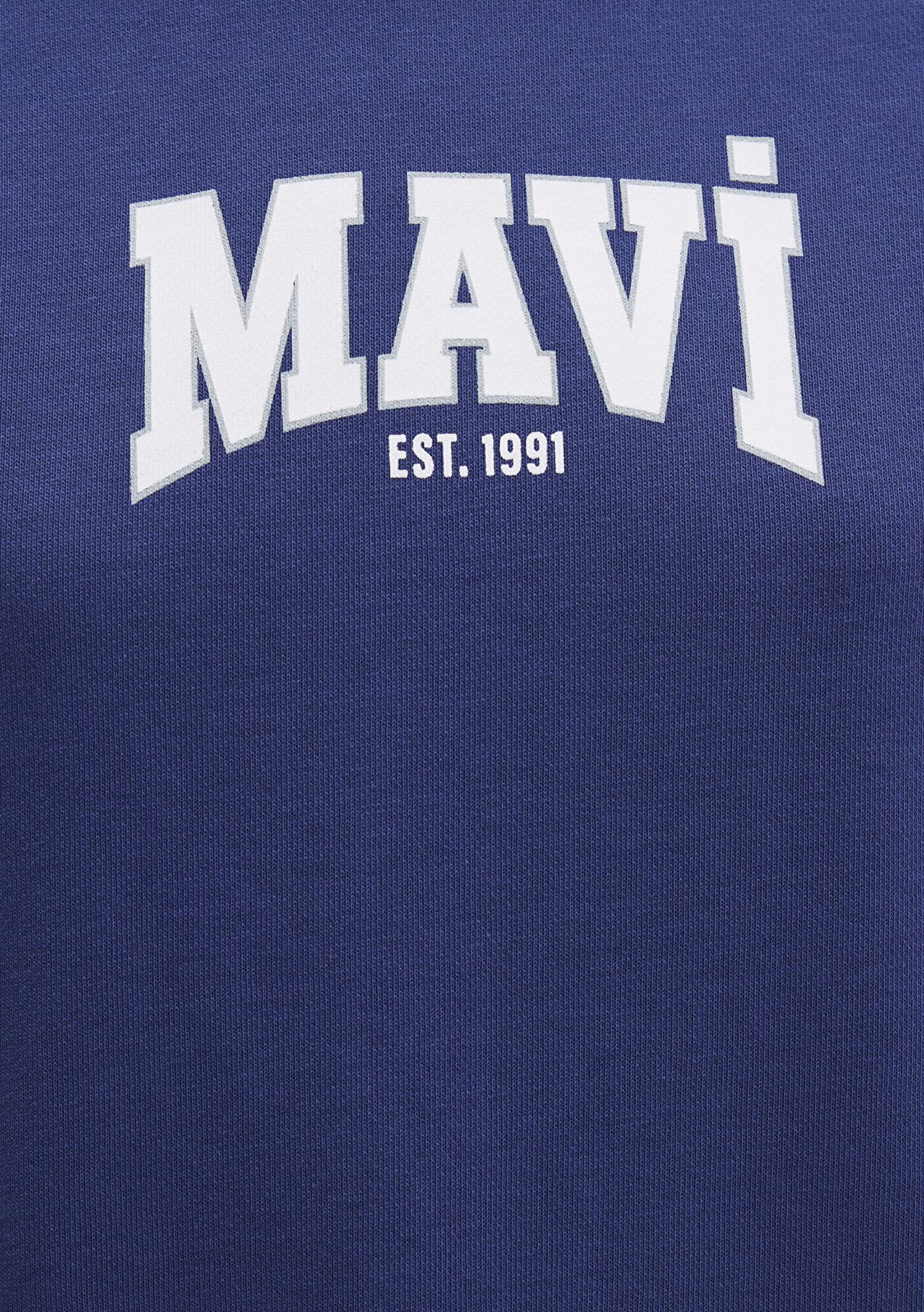 Mavi Mavi Logo Baskılı Lacivert Sweatshirt 1S10372-70498