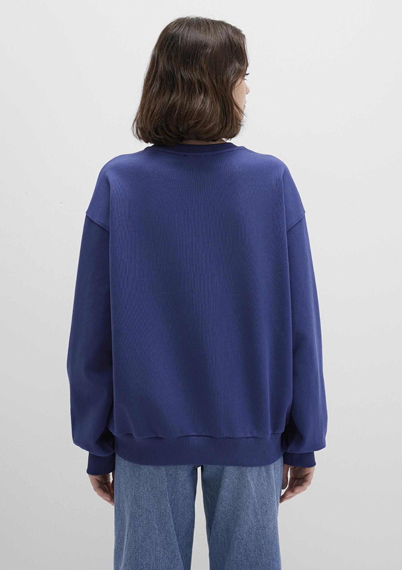 Mavi Mavi Logo Baskılı Lacivert Sweatshirt 1S10372-70498