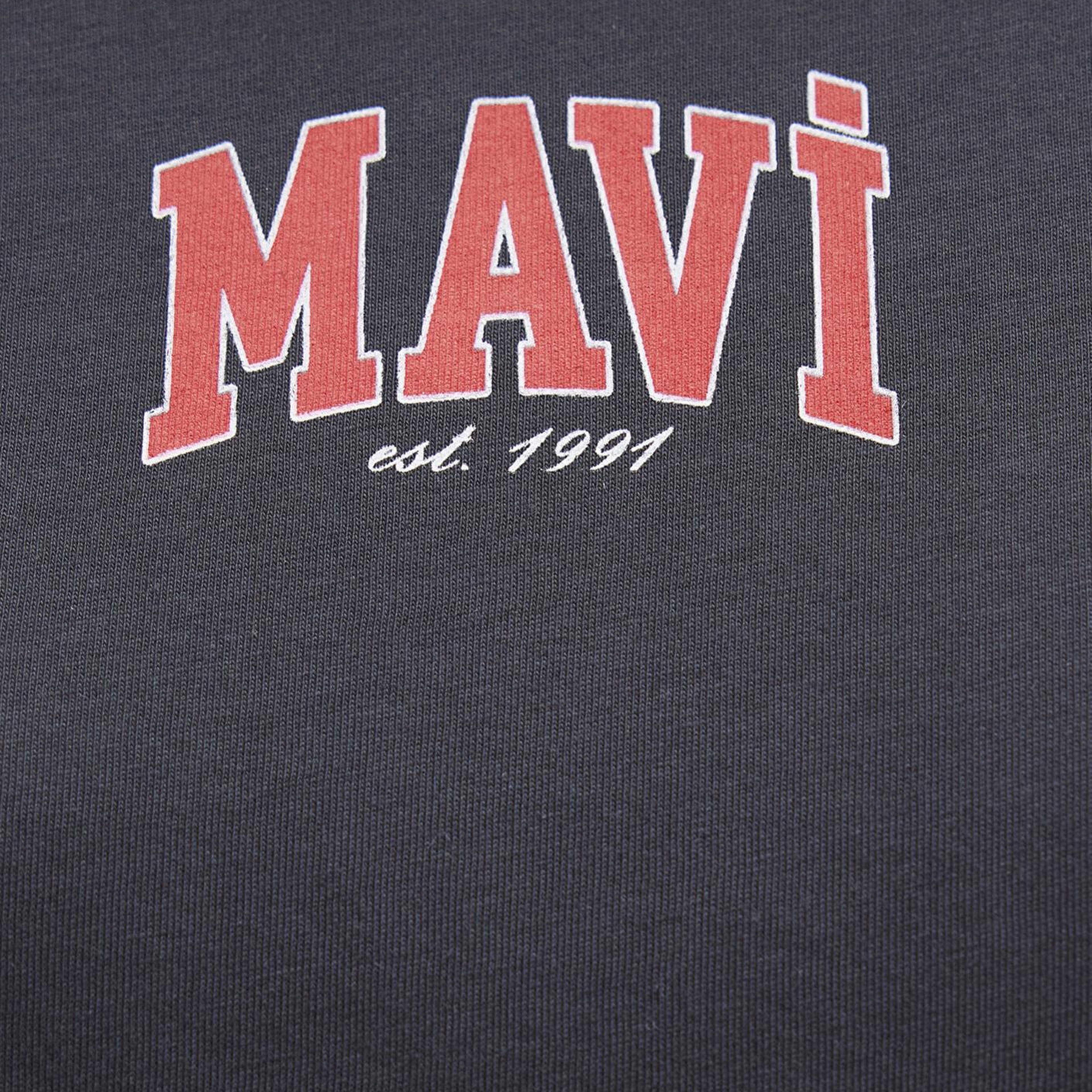 Mavi Mavi Logo Baskılı Antrasit Tişört Regular Fit / Normal Kesim 1613412-70087
