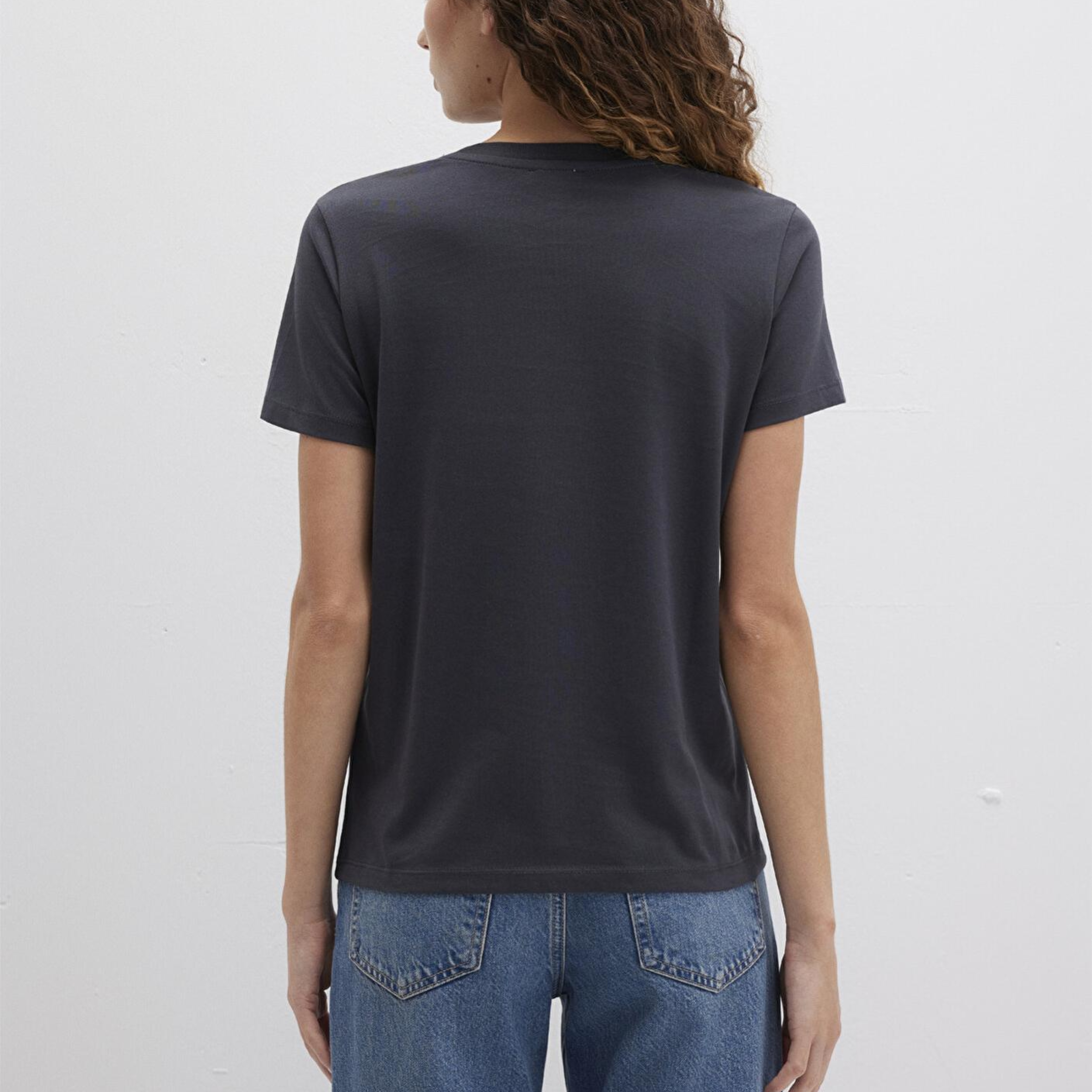 Mavi Mavi Logo Baskılı Antrasit Tişört Regular Fit / Normal Kesim 1613412-70087