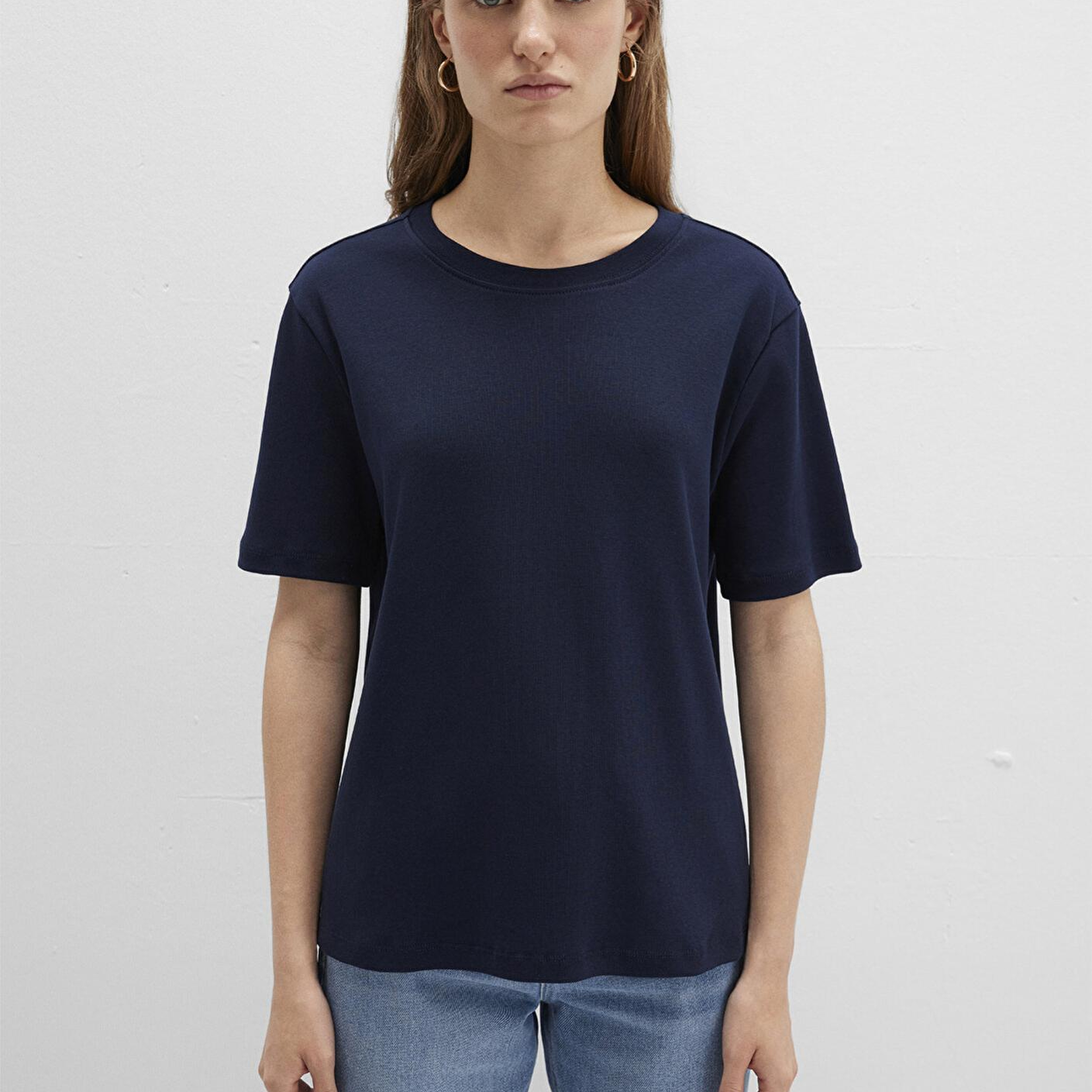 Mavi Lacivert Basic Tişört Semi Slim Fit / Yarı Dar Kesim 1612916-86623