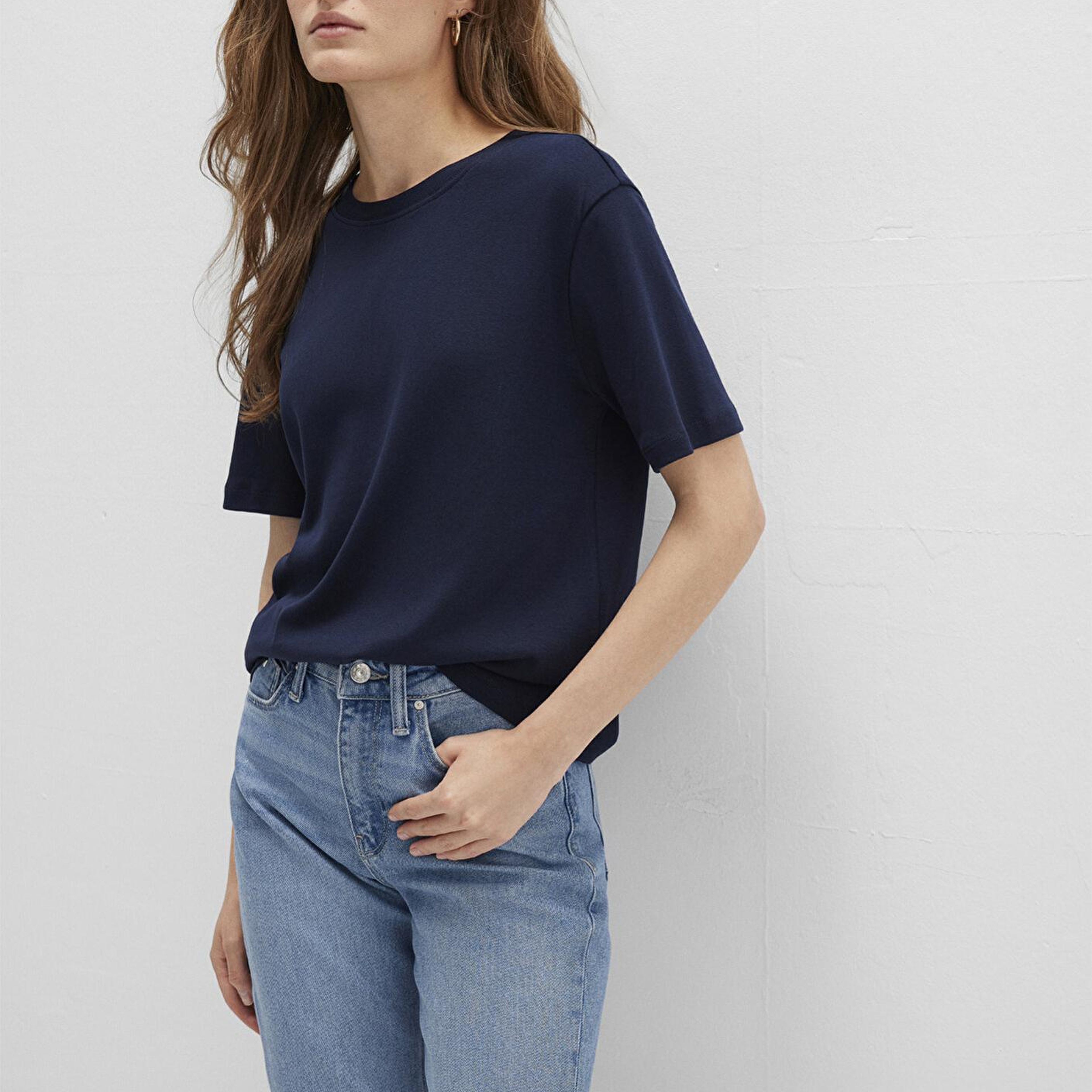 Mavi Lacivert Basic Tişört Semi Slim Fit / Yarı Dar Kesim 1612916-86623