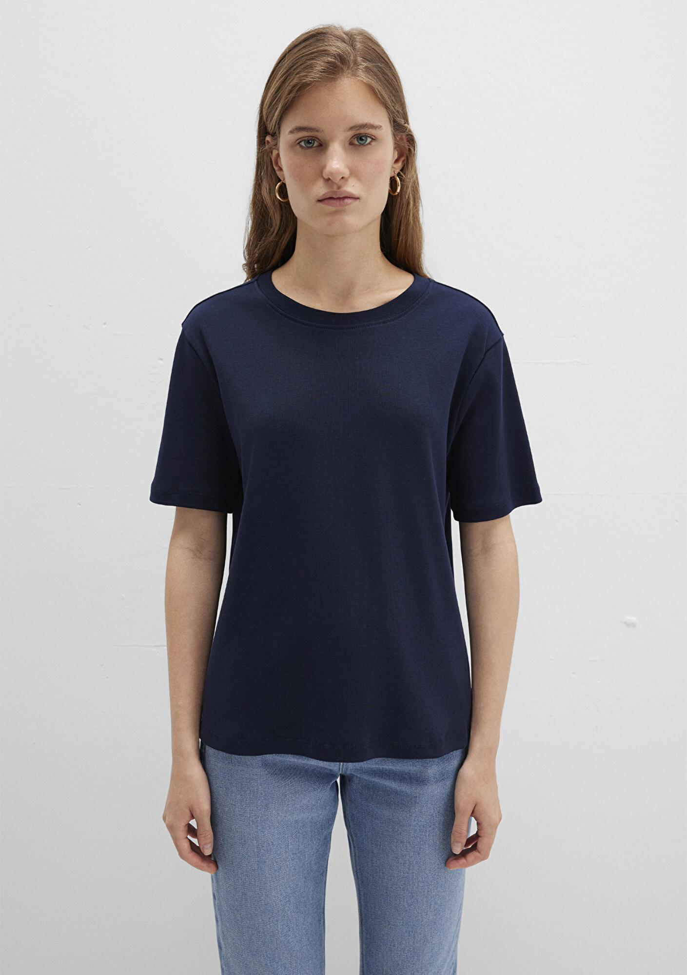 Mavi Lacivert Basic Tişört Semi Slim Fit / Yarı Dar Kesim 1612916-86623