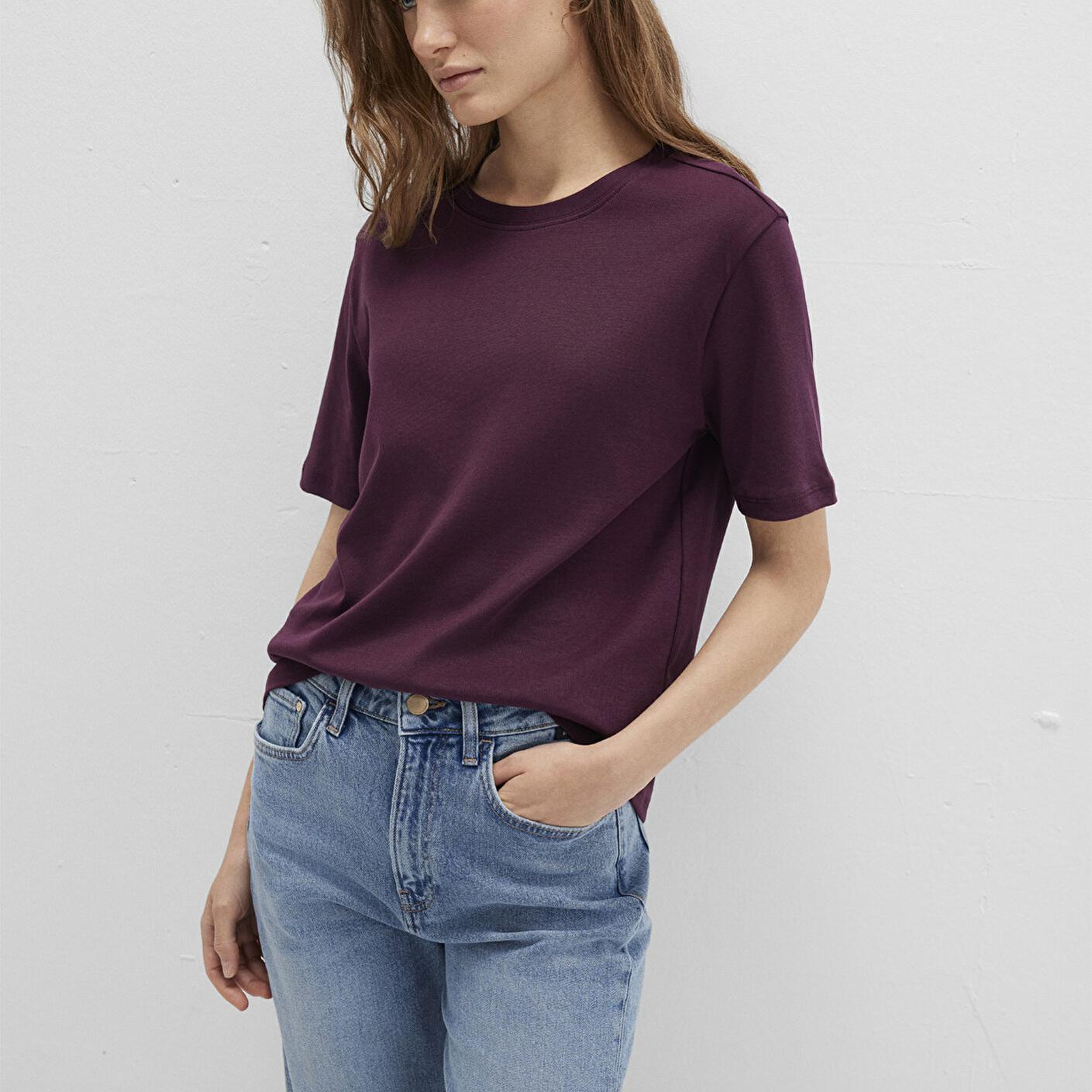 Mavi Mor Basic Tişört Semi Slim Fit / Yarı Dar Kesim 1612916-70434