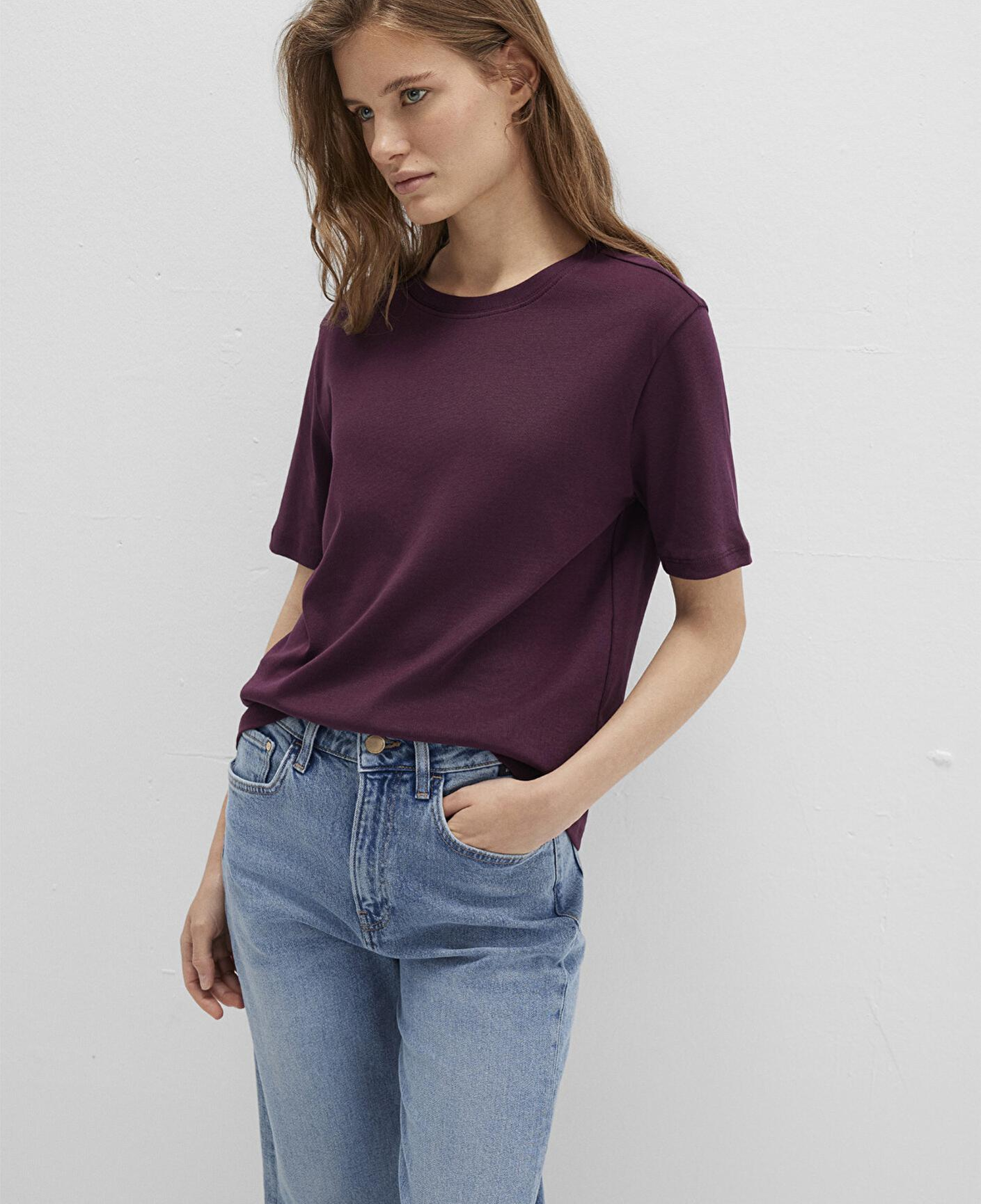 Mavi Mor Basic Tişört Semi Slim Fit / Yarı Dar Kesim 1612916-70434