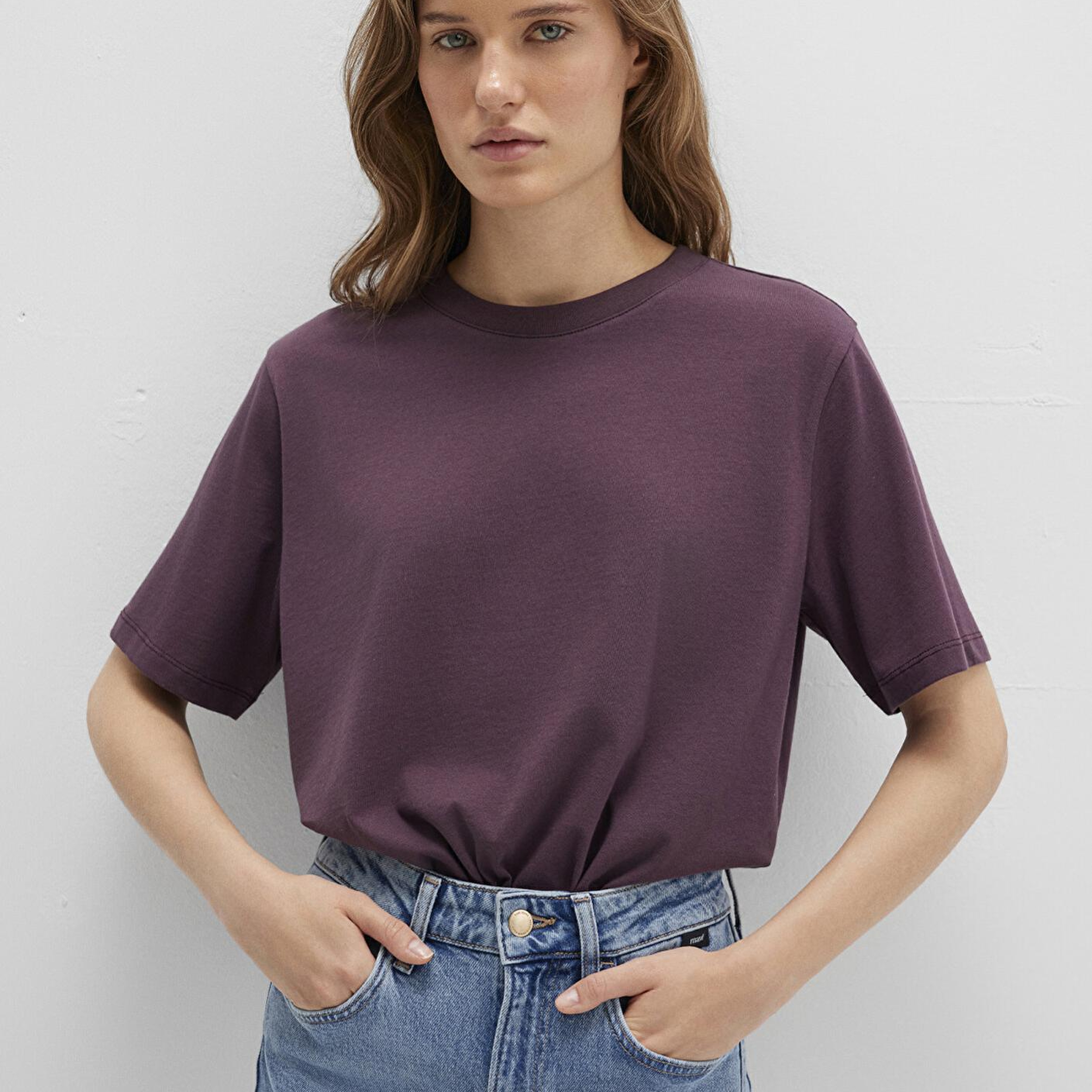 Mavi Biskilet Yaka Mor Basic Tişört Regular Fit / Normal Kesim 1600955-70434