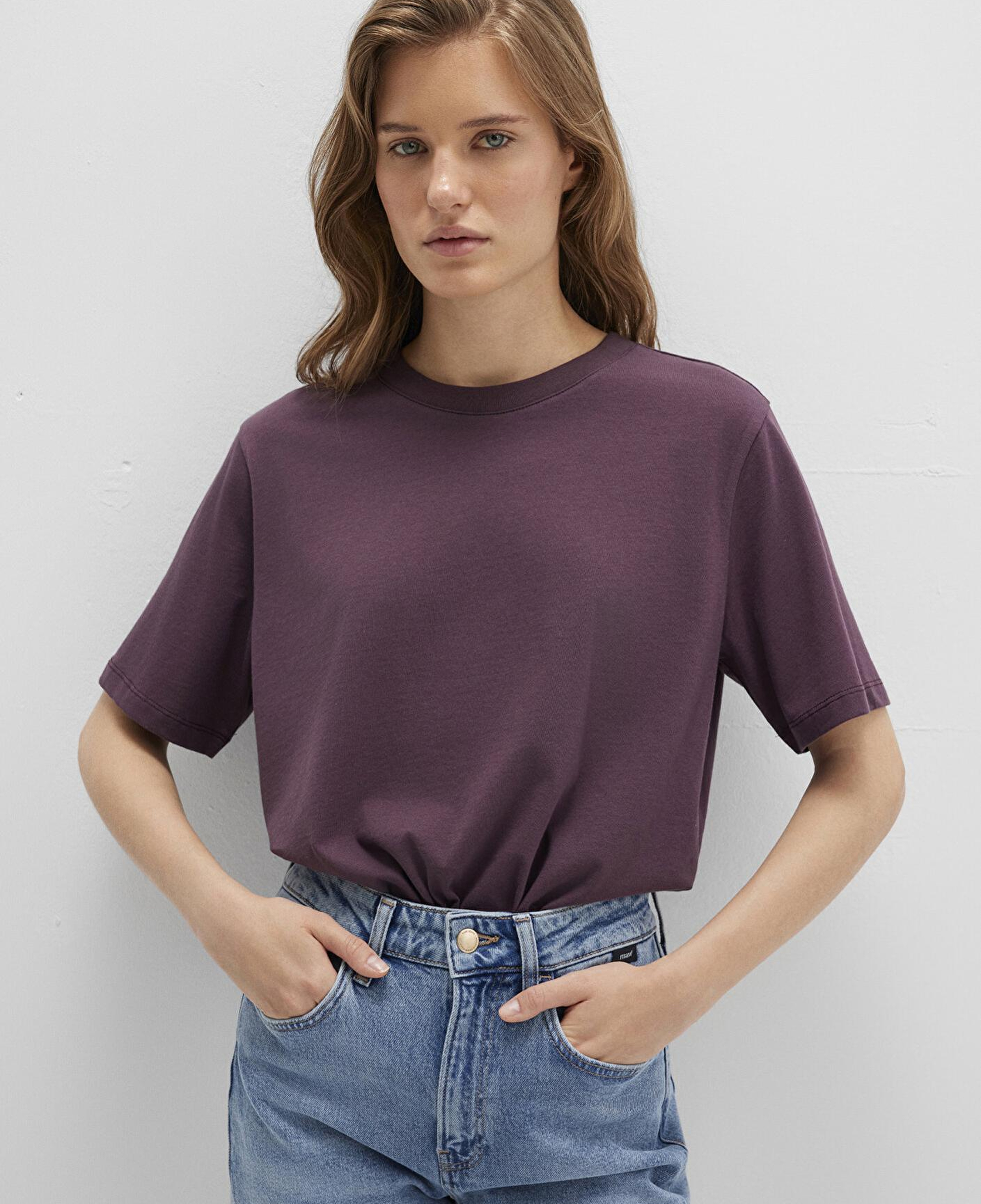 Mavi Biskilet Yaka Mor Basic Tişört Regular Fit / Normal Kesim 1600955-70434