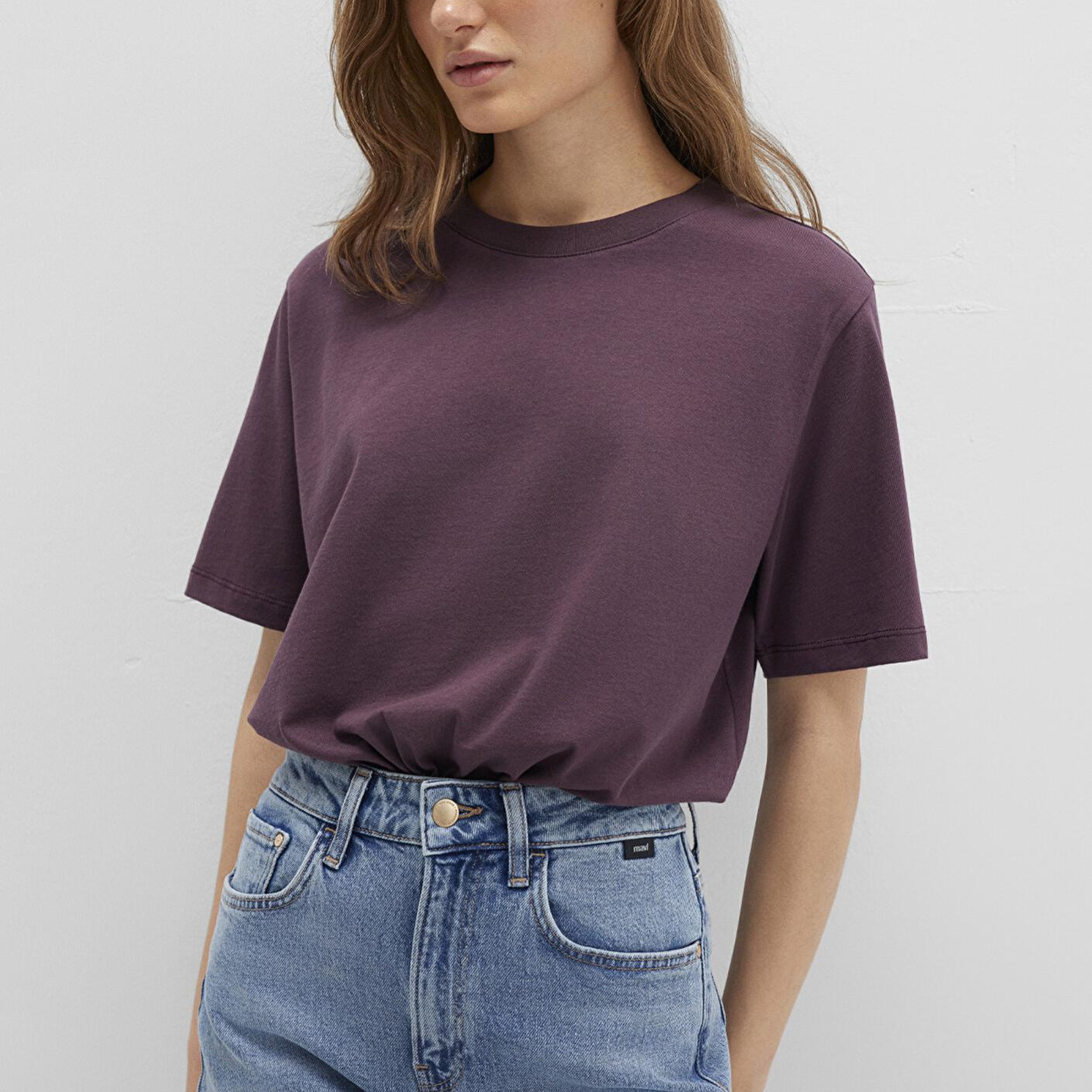Mavi Biskilet Yaka Mor Basic Tişört Regular Fit / Normal Kesim 1600955-70434