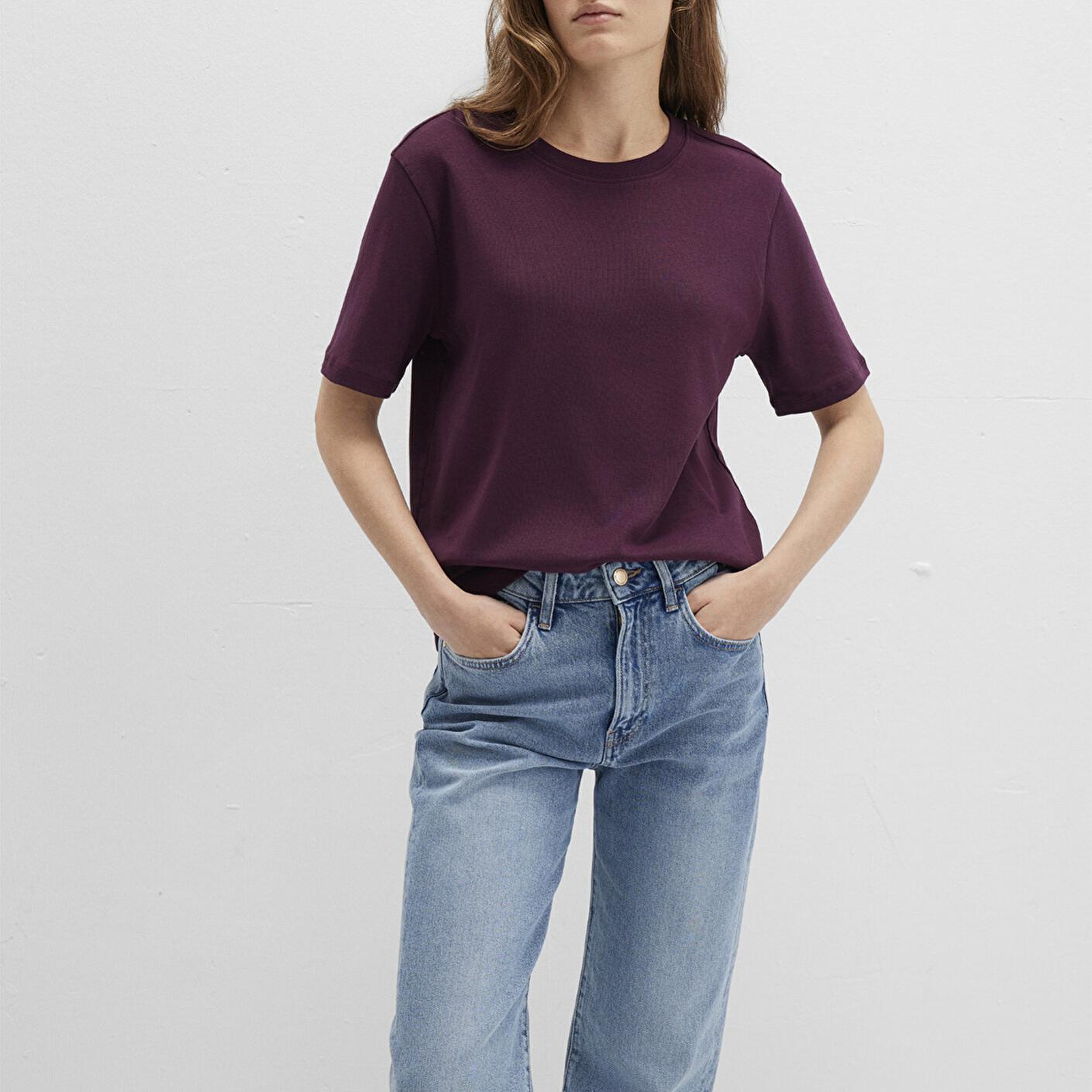 Mavi Mor Basic Tişört Semi Slim Fit / Yarı Dar Kesim 1612916-70434