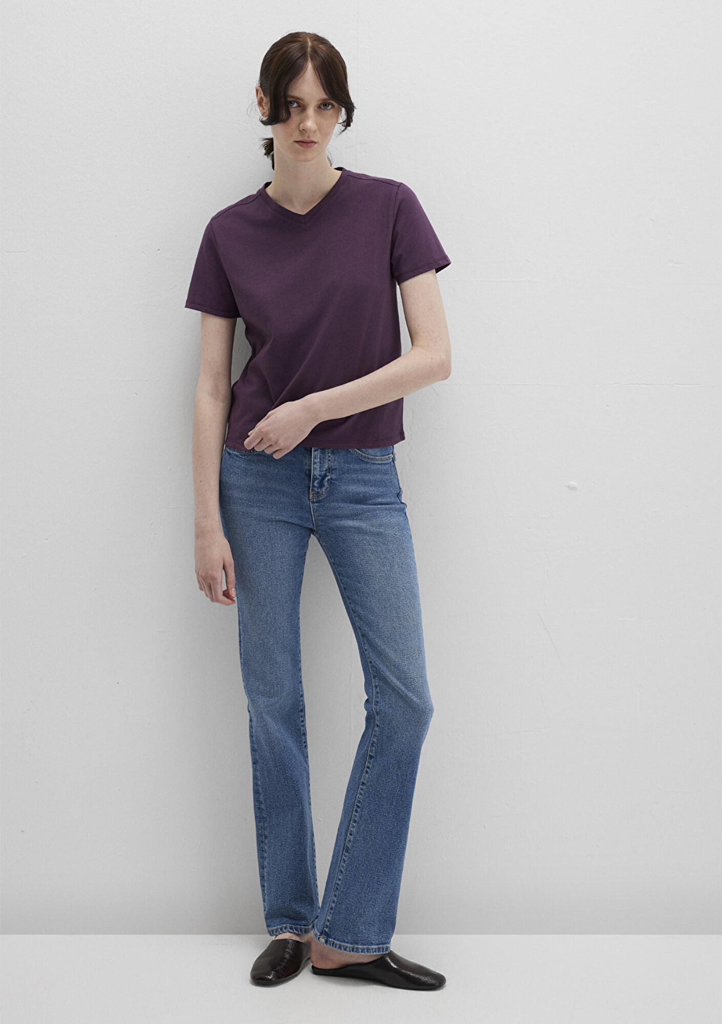 Mavi Mor Basic Tişört Slim Fit / Dar Kesim 1613536-70635