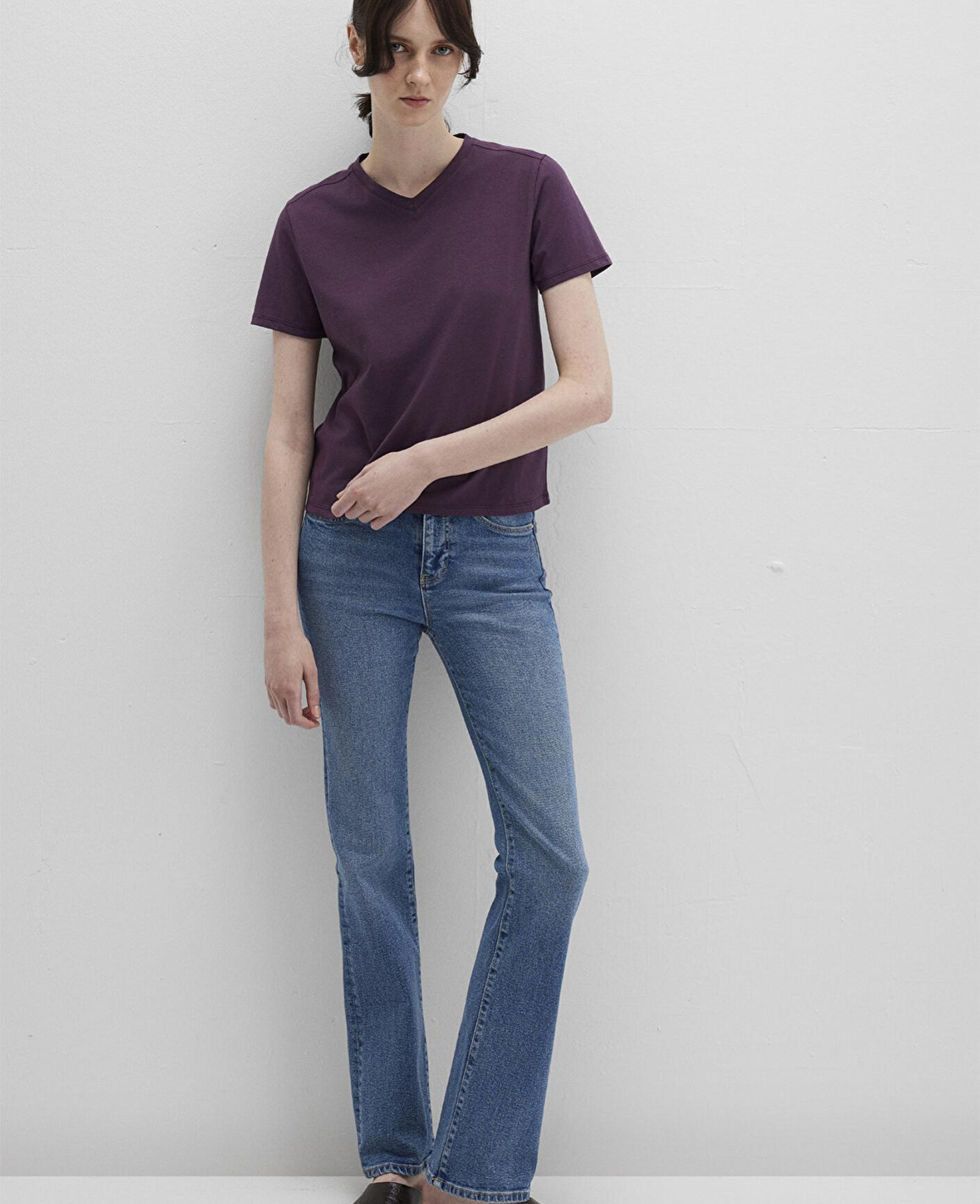 Mavi Mor Basic Tişört Slim Fit / Dar Kesim 1613536-70635