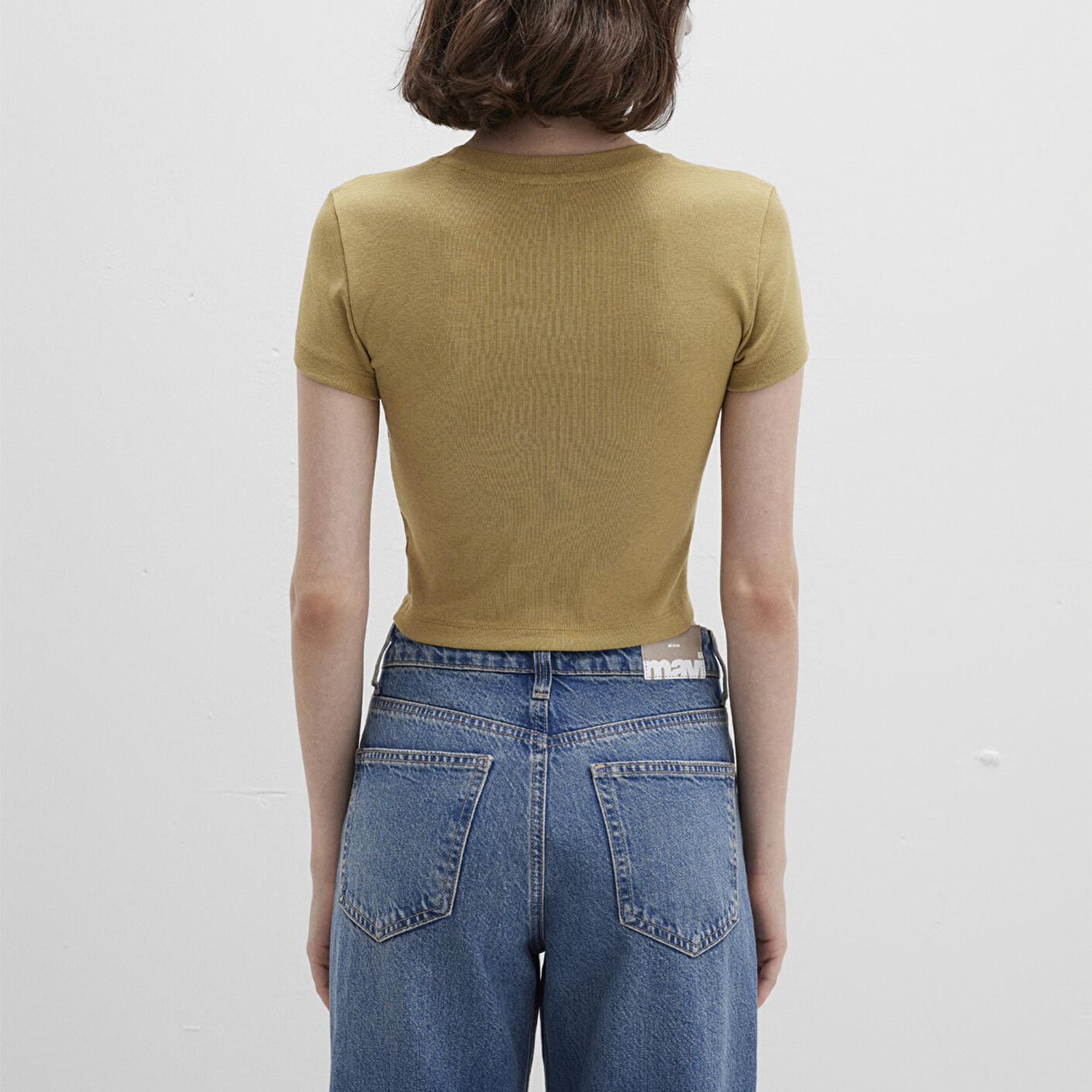 Mavi Yeşil Basic Crop Tişört Crop / Kısa Kesim 1600814-70217